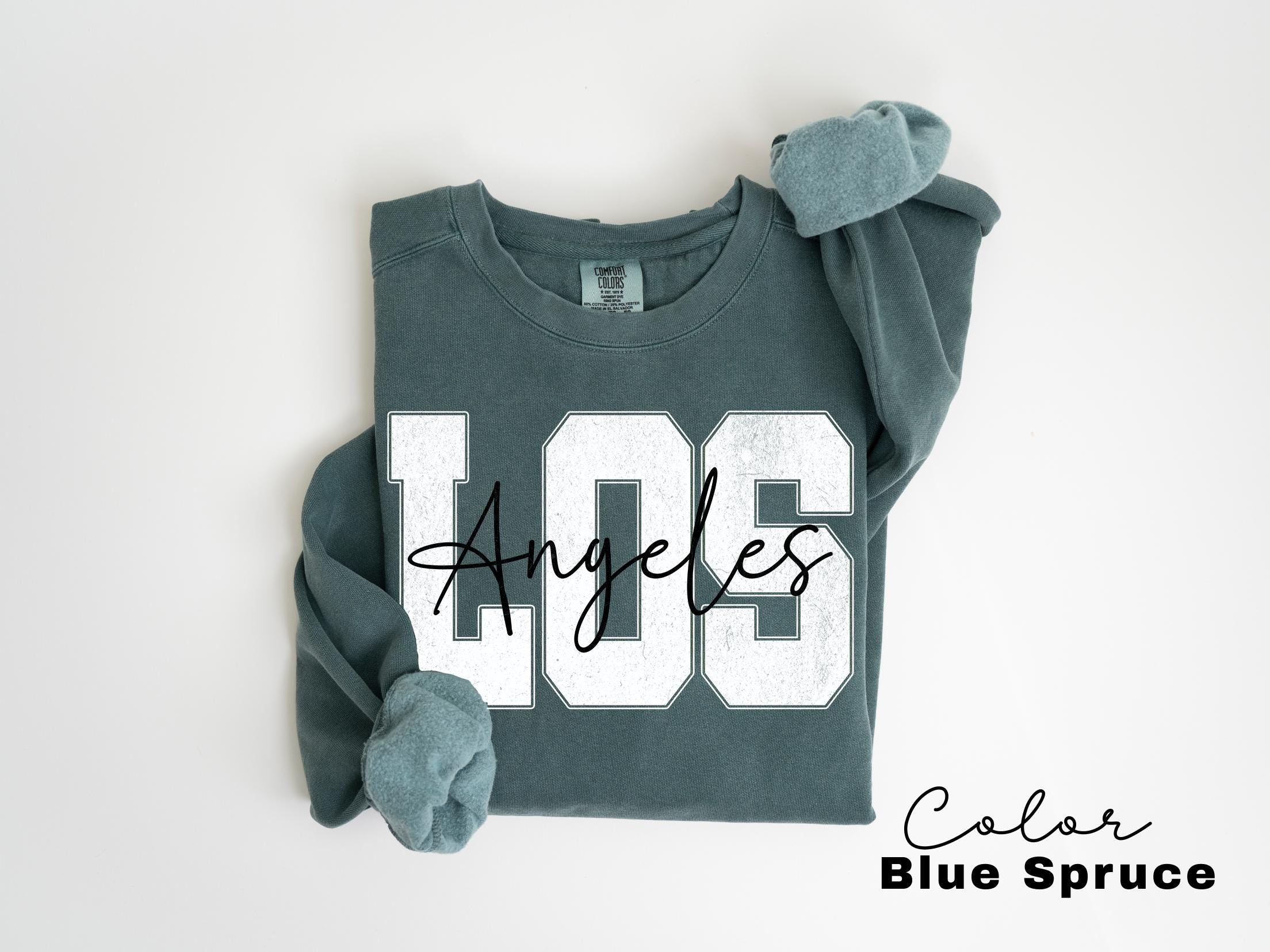 LA Sweatshirt, Los Angeles Sweatshirt, Varsity Aesthetic, Travel Destination Gift, Gift From Los Angeles, Unisex Crewneck Sweatshirt
