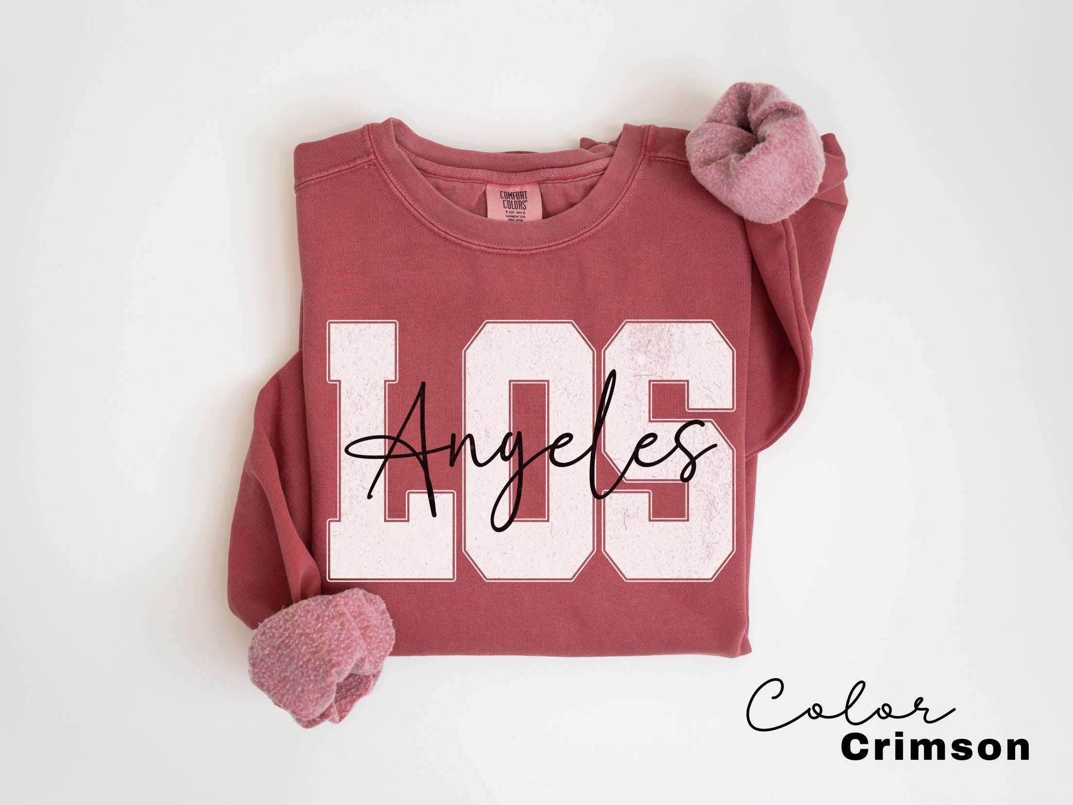 LA Sweatshirt, Los Angeles Sweatshirt, Varsity Aesthetic, Travel Destination Gift, Gift From Los Angeles, Unisex Crewneck Sweatshirt