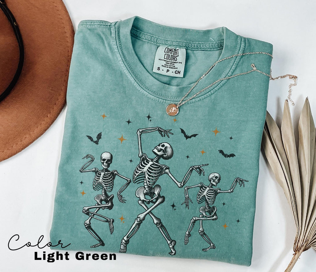 Dancing Skeleton Shirt, Retro Halloween Women's Shirt, Fall Halloween Party TShirt, Comfort Colors, Spooky Season Tee, Dancing Halloween,