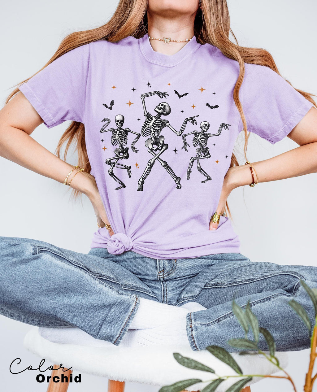 Dancing Skeleton Shirt, Retro Halloween Women's Shirt, Fall Halloween Party TShirt, Comfort Colors, Spooky Season Tee, Dancing Halloween,