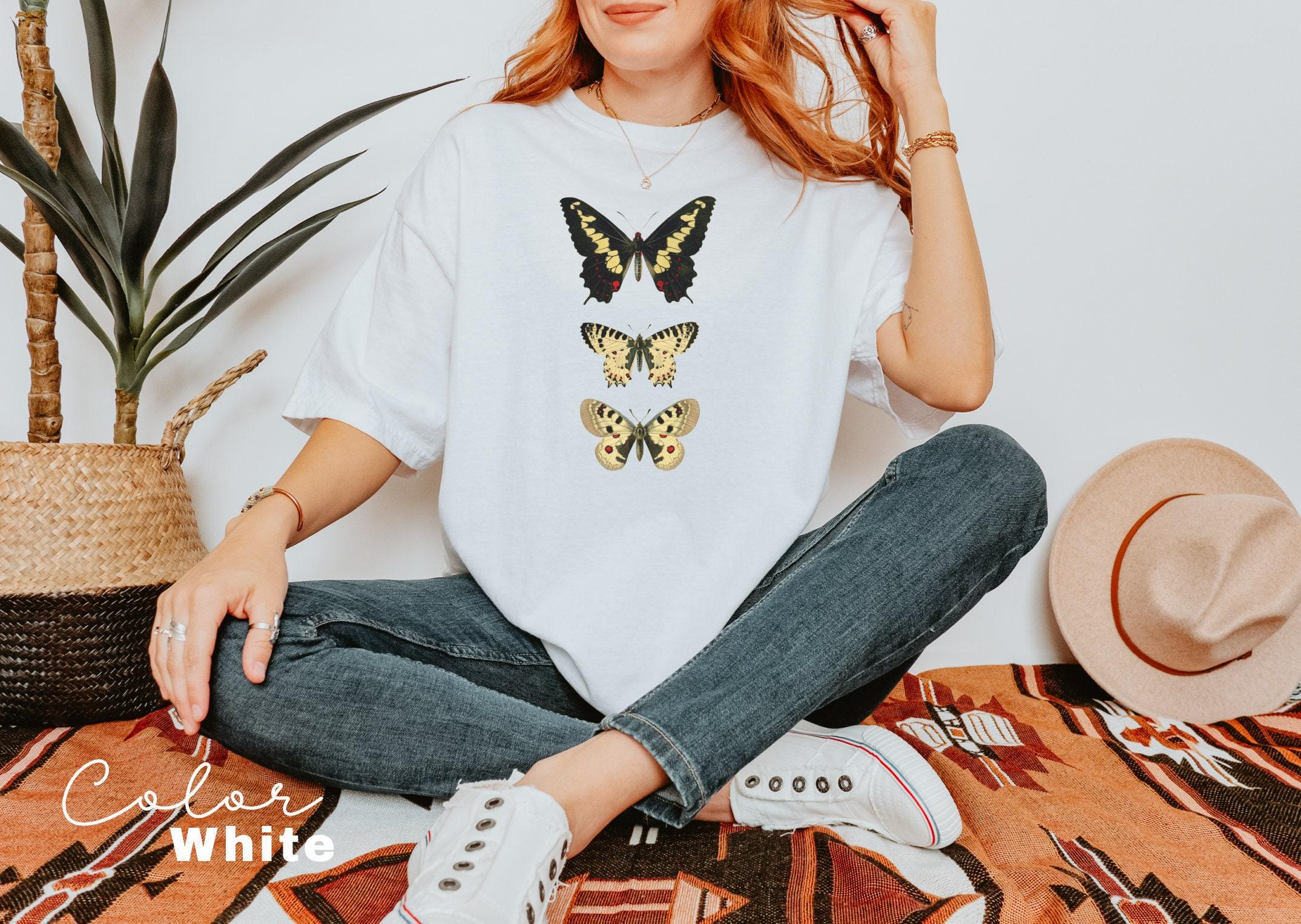 Cottagecore Butterfly Shirt, Moth Aesthetic T Shirt, Nature Lover T-Shirt, Forestcore, Comfort Colors Tee, Gift For Her, Moth Spring Shirt