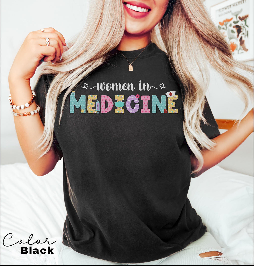 Women In Medicine Shirt, Gifts For Female MD, Female Doctor T-shirt, New Doctor Physician Shirt, Toile Bow Shirt, Pediatric Nurse, Nicu