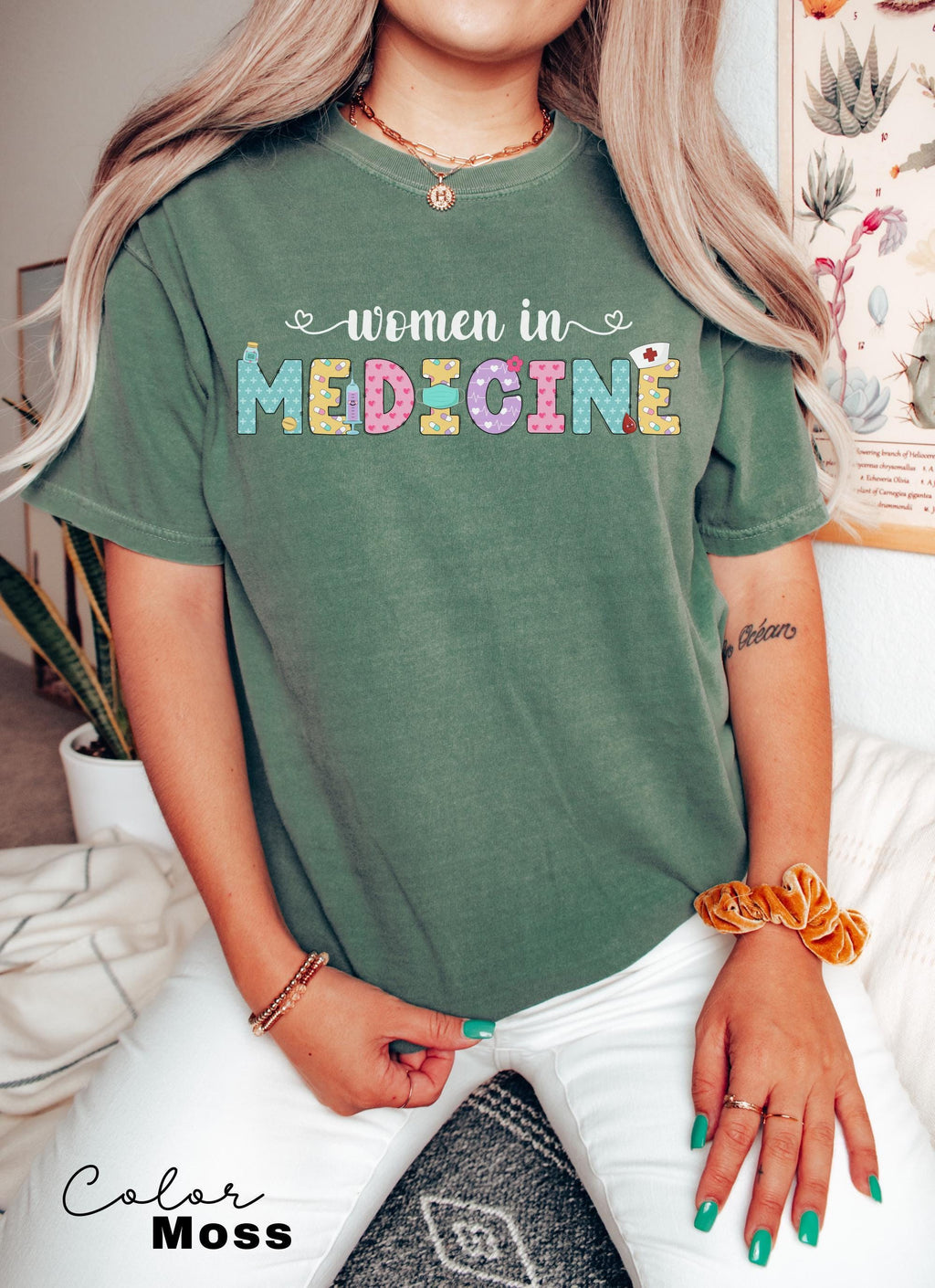 Women In Medicine Shirt, Gifts For Female MD, Female Doctor T-shirt, New Doctor Physician Shirt, Toile Bow Shirt, Pediatric Nurse, Nicu