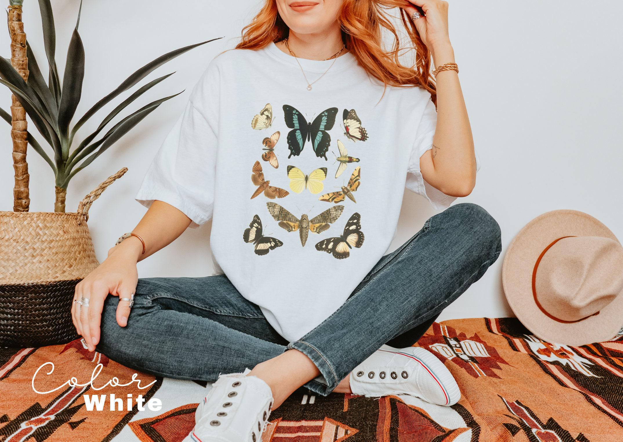 Vintage Butterfly Shirt, Cottagecore Aesthetic T Shirt, Nature Lover T-Shirt, Forestcore, Comfort Colors Tee, Moth Spring Shirt, Nature tee