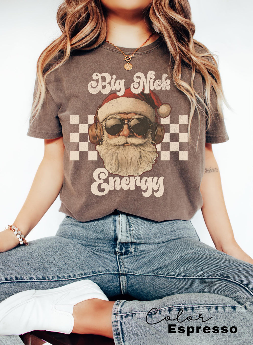 Comfort Colors Big Nick Energy Retro Christmas Tshirt, Christmas Tee, Holiday Christmas for Shirt Women, Vintage Xmas Gift, Ugly Christmas