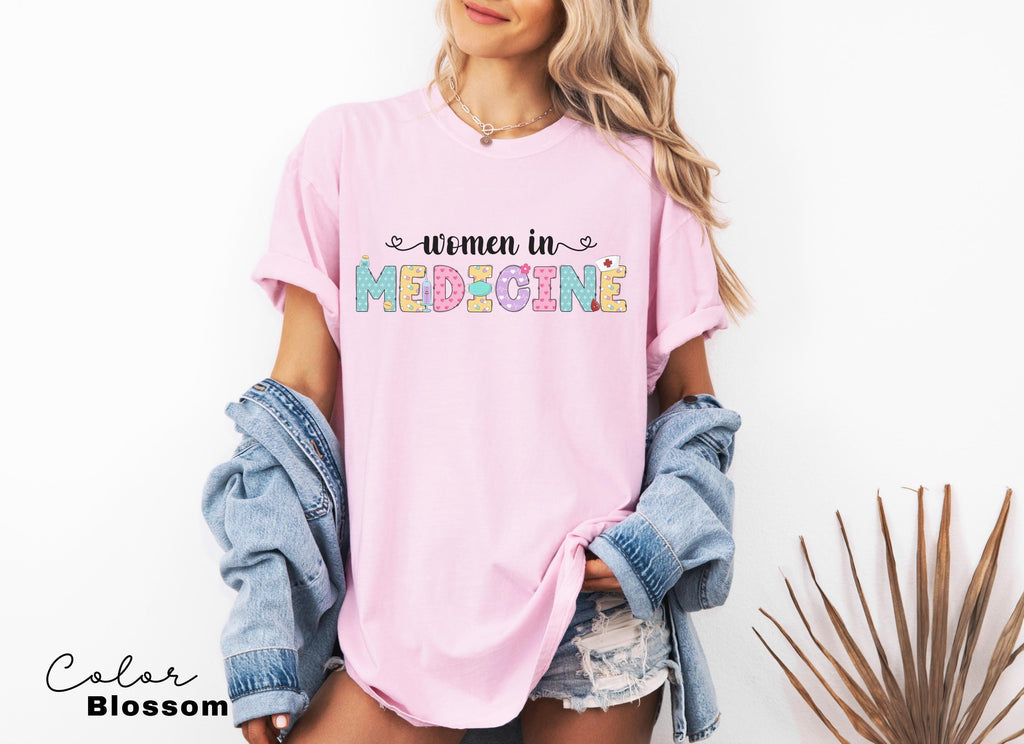 Women In Medicine Shirt, Gifts For Female MD, Female Doctor T-shirt, New Doctor Physician Shirt, Toile Bow Shirt, Pediatric Nurse, Nicu