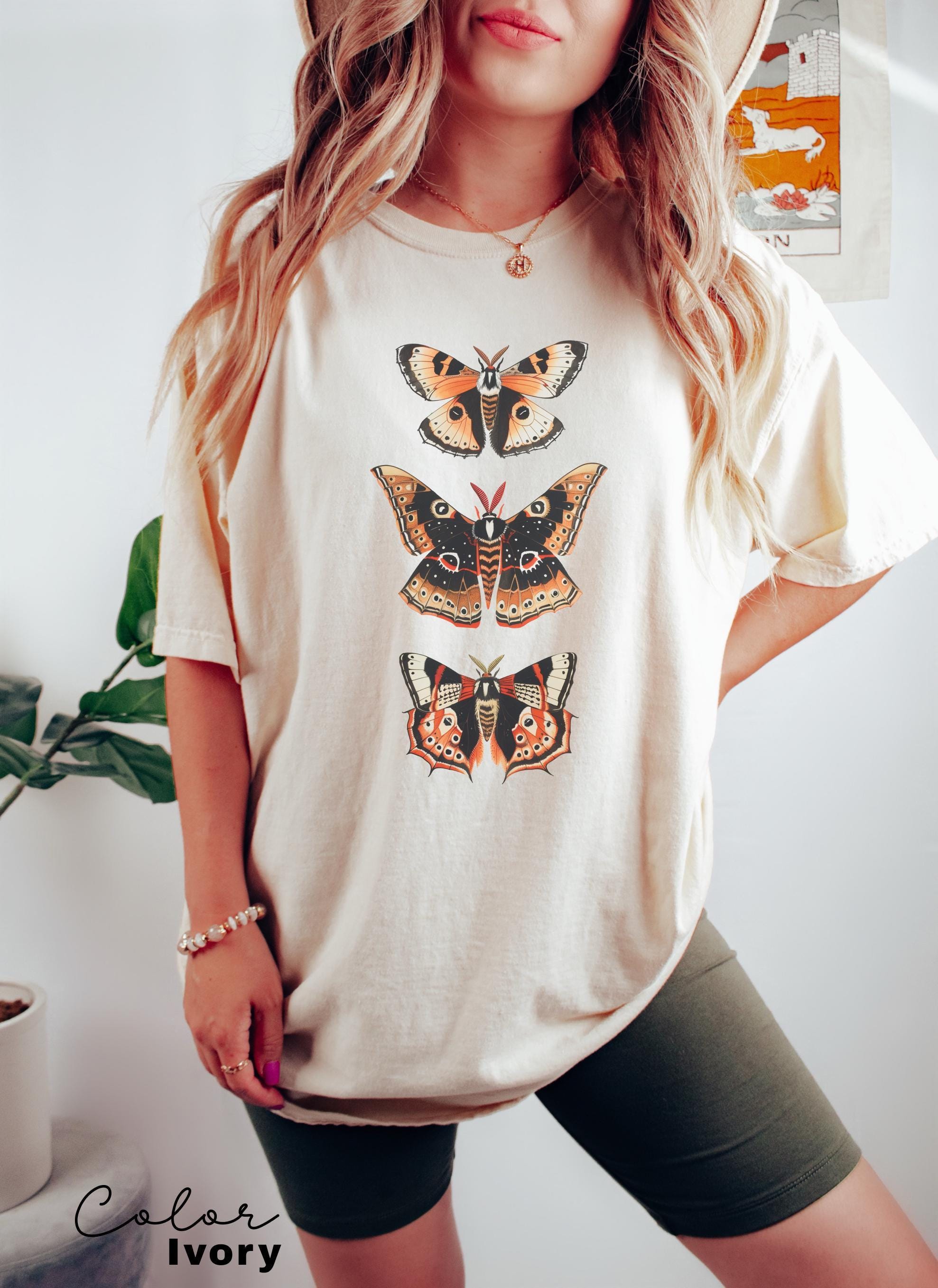 Vintage Butterfly and Moth T-Shirt, Cottagecore Aesthetic Comfort Colors® Shirt, Cottagecore Shirt, Aesthetic Tshirt, Cottage Core Shirt