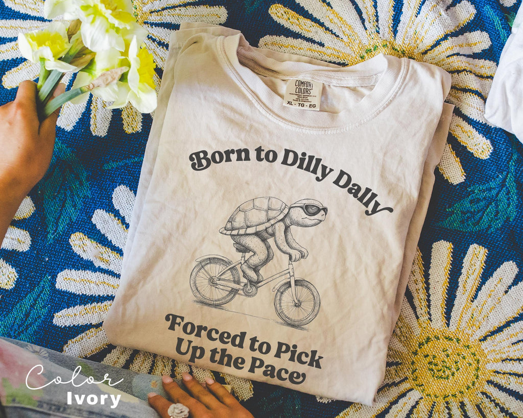 Born To Dilly Dally Forced To Pick Up The Pace , Cute Trendy Shirt, Funny Self Love, Positive Quote Sweater, Turtle Shirt,