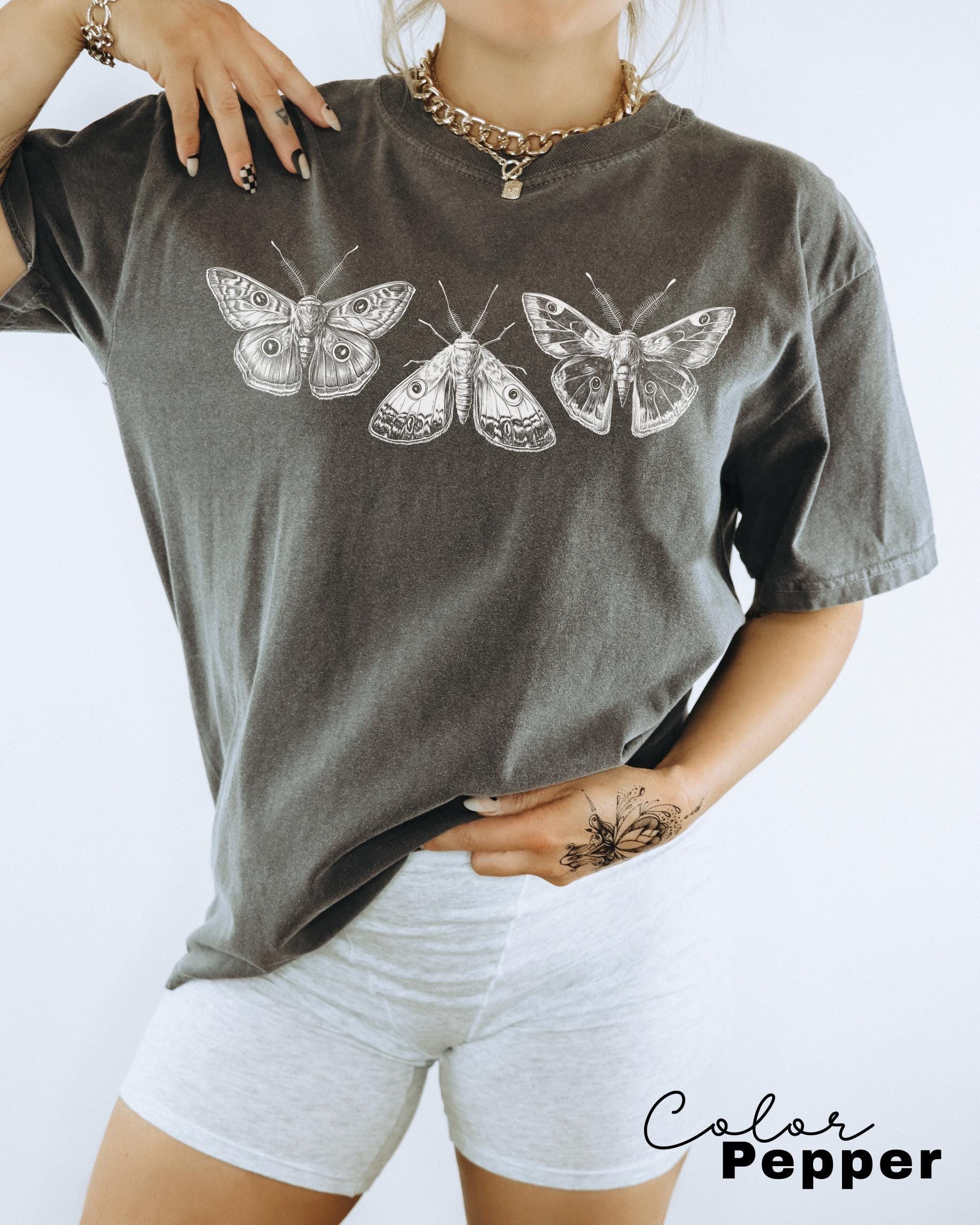 Vintage Butterfly and Moth T-Shirt, Cottagecore Aesthetic Comfort Colors® Shirt, Cottagecore Shirt, Aesthetic Tshirt, Cottage Core Shirt