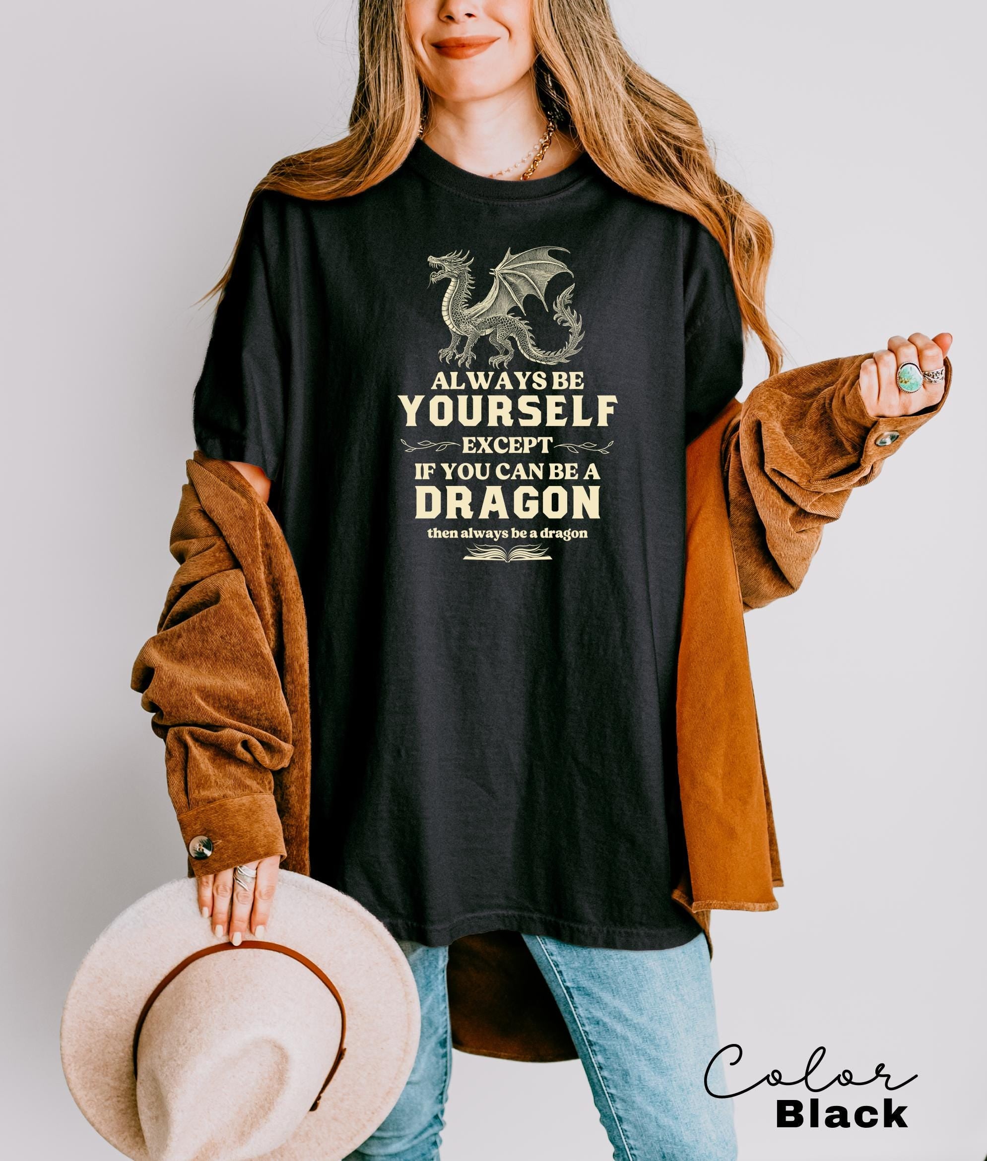 Dragon Book Lover Shirt, Always be Yourself Dragon, Book Nerd Shirt, Book Dragon, Reading Lover Shirt, Librarian Shirt, Book Lover Gift