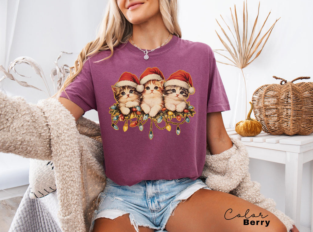 Vintage 90s Cat Christmas Shirt, Cute Cat Shirt, Cat Christmas Shirt, Retro Cat Christmas, Christmas Kitten Shirt, Classic Christmas Shirt