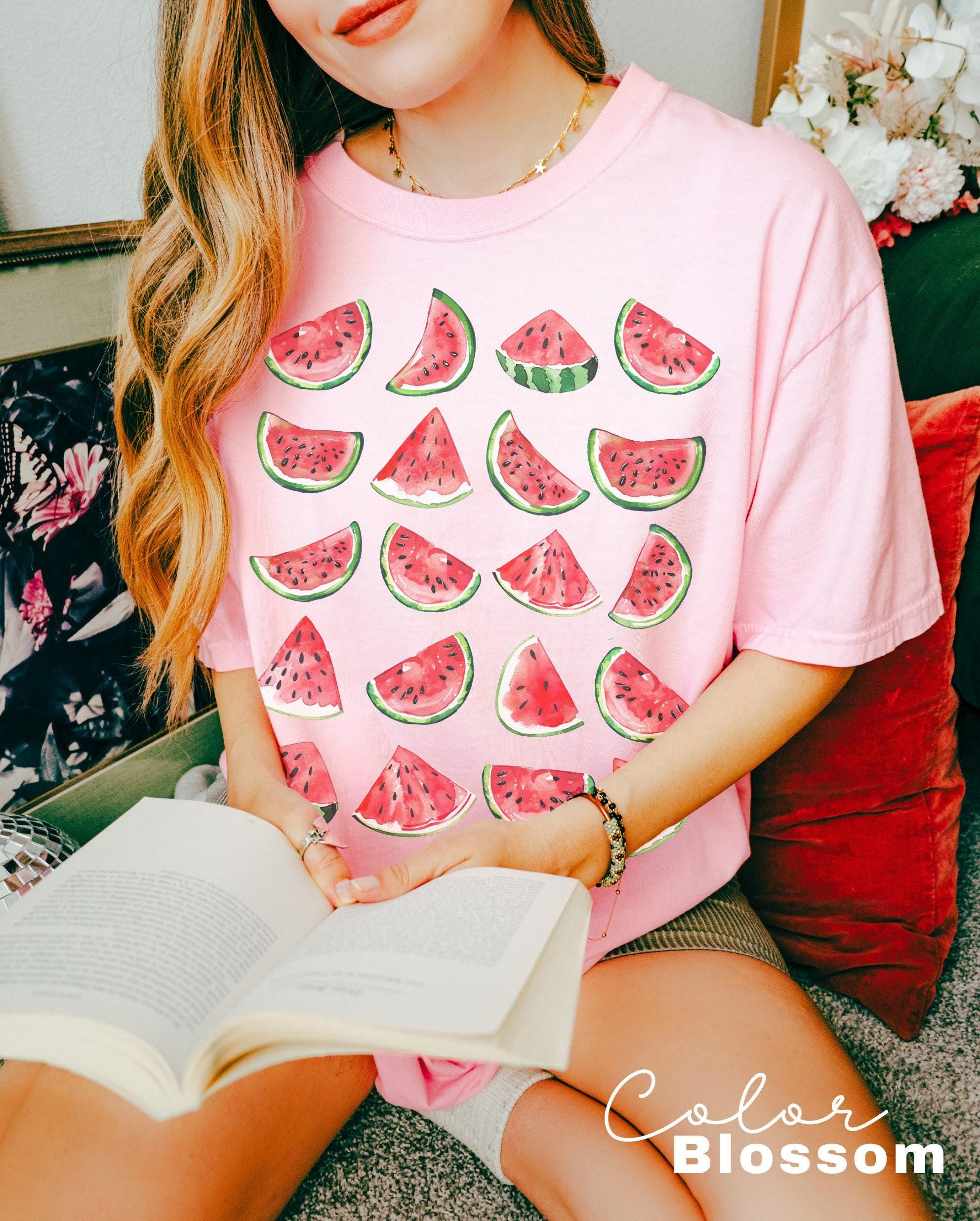 Watermelon Shirt, Summer Fruit Shirt, Cottagecore Tshirt, Garden Shirt, Summer Vacation Shirt, Beach Shirt, Tropical Summer Shirt,