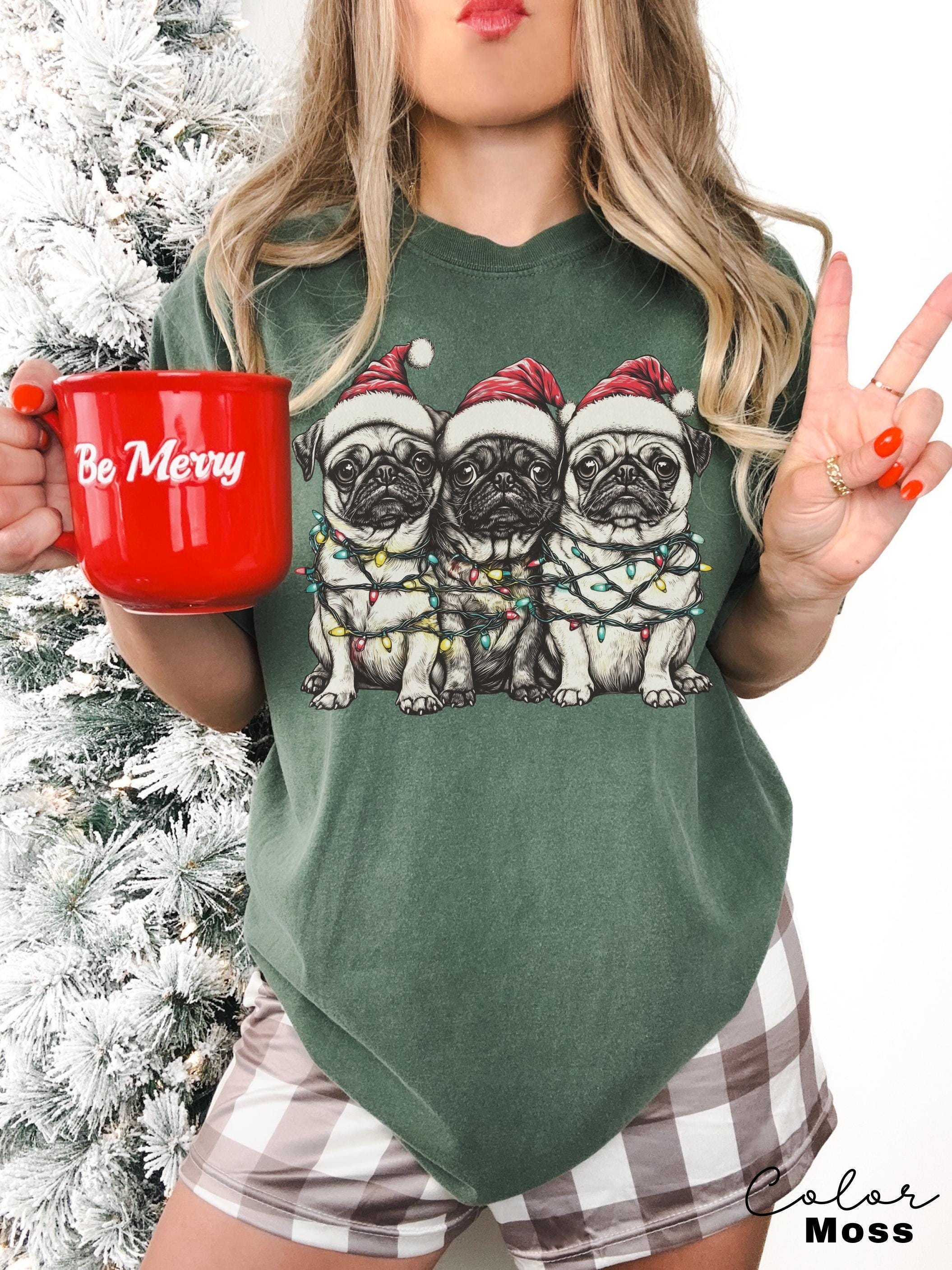 Funny Pug Christmas Shirt, Dog Lover Gift, Pug Mom T-Shirt, Merry Pugmas, Christmas Pug Shirt, Christmas Tee, Dog Mom Shirt, Funny Xmas