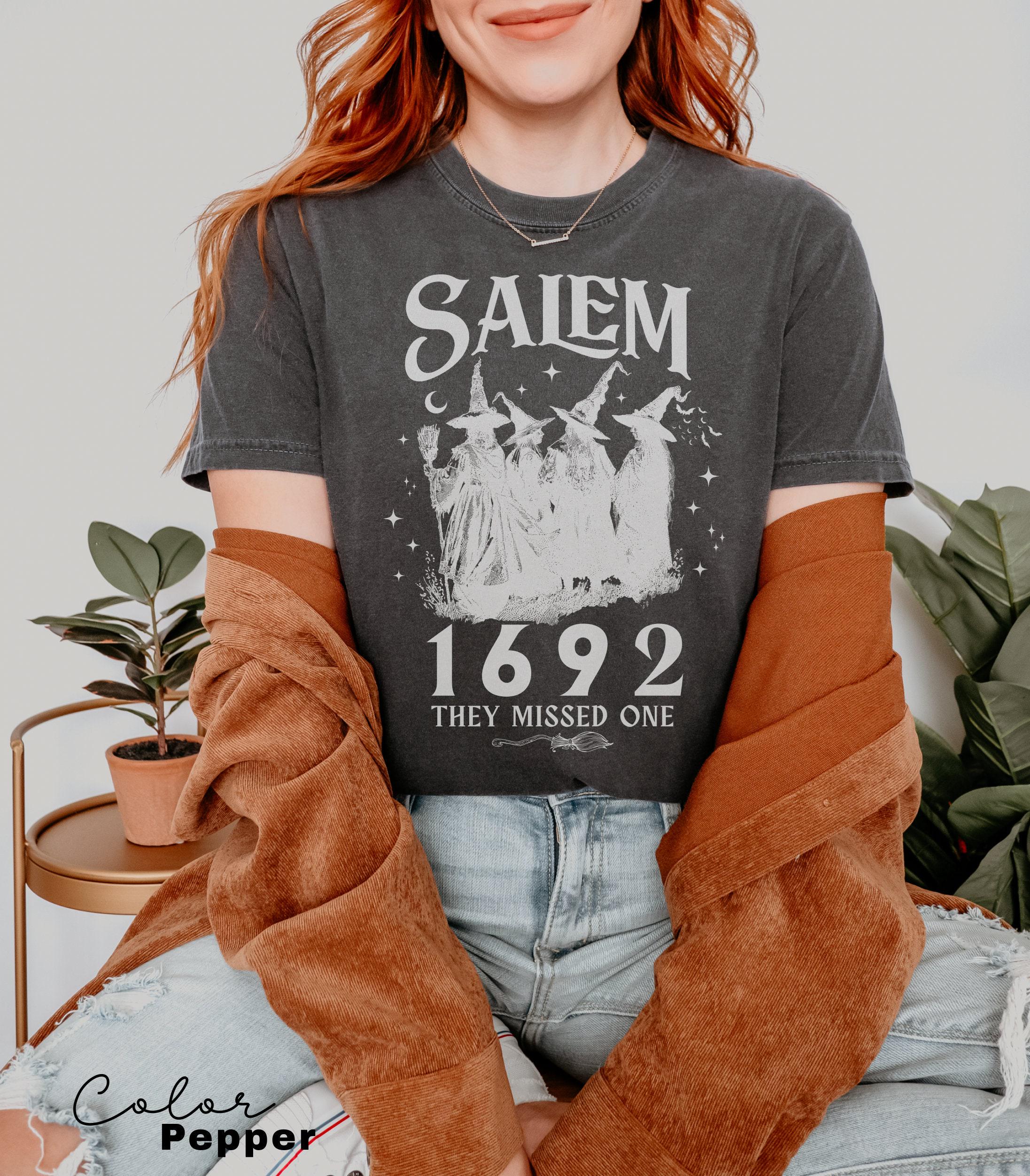 Salem Witch Shirt 1692 They Missed One Halloween Gift TShirt Massachusetts Witch Trials Tee Shirt Spooky Season Gift for Her