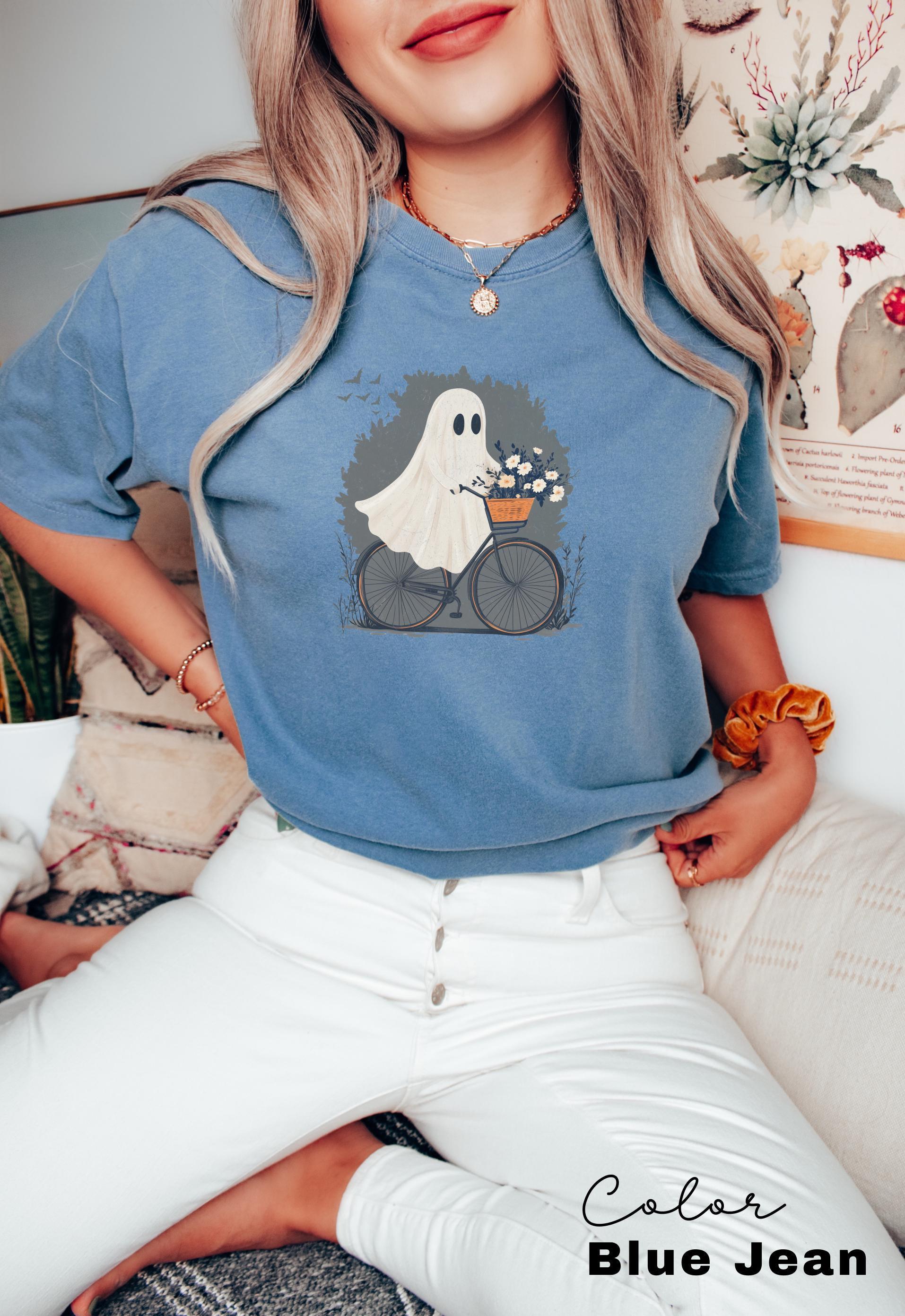 Comfort Colors® Halloween Shirt, Cute Halloween Ghost Shirt, Halloween Women's Shirt, Fall Shirt, Halloween Party Shirt, Spooky Season Shirt
