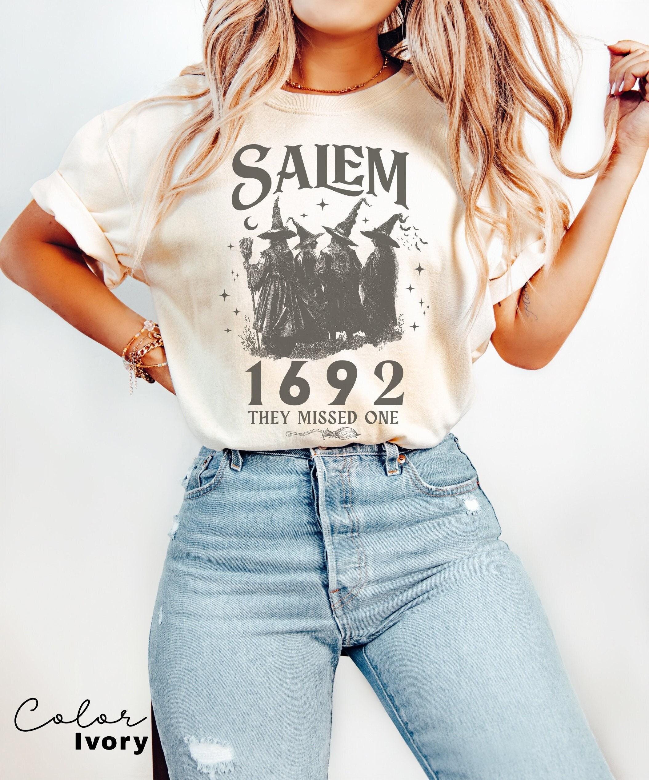 Salem Witch Shirt 1692 They Missed One Halloween Gift TShirt Massachusetts Witch Trials Tee Shirt Spooky Season Gift for Her