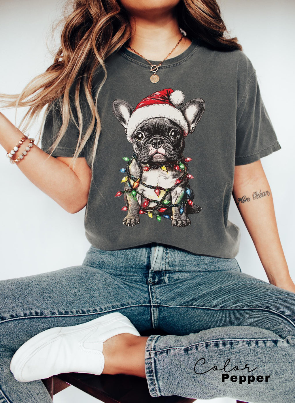 Comfort Colors® French BullDog Christmas shirt, French Bulldog gift, French Bulldog Christmas, Frenchie dog shirt, French Bulldog owner