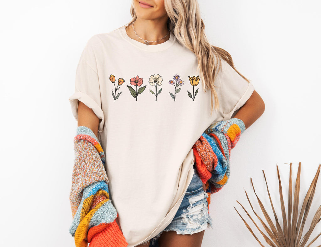 Comfort Colors® Wildflower Shirt, Floral Cottagecore Shirt, Botanical Shirt, Flower Shirt, Nature Shirt, Wildflower Tshirt,Wild Flower Shirt