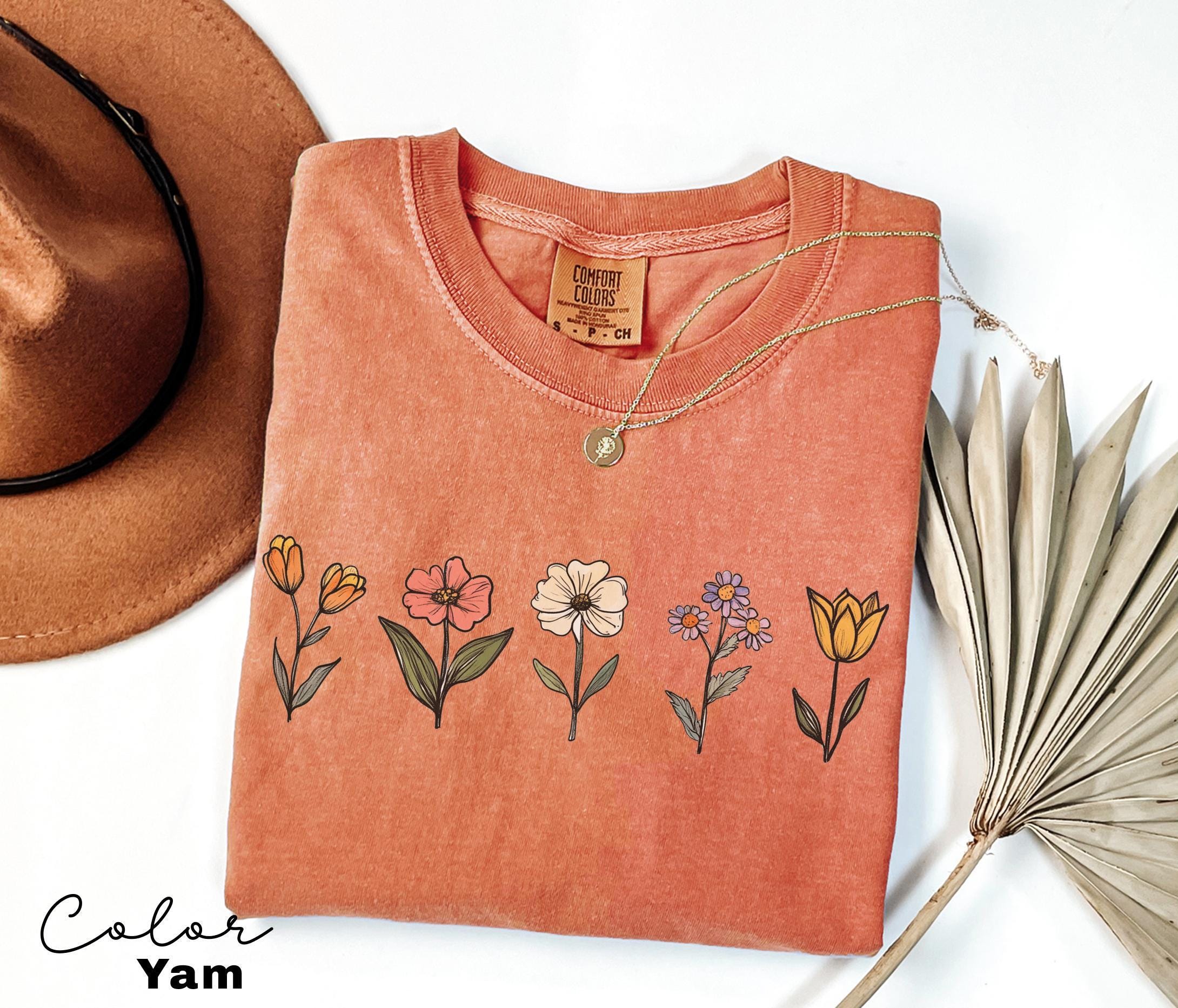 Comfort Colors® Wildflower Shirt, Floral Cottagecore Shirt, Botanical Shirt, Flower Shirt, Nature Shirt, Wildflower Tshirt,Wild Flower Shirt