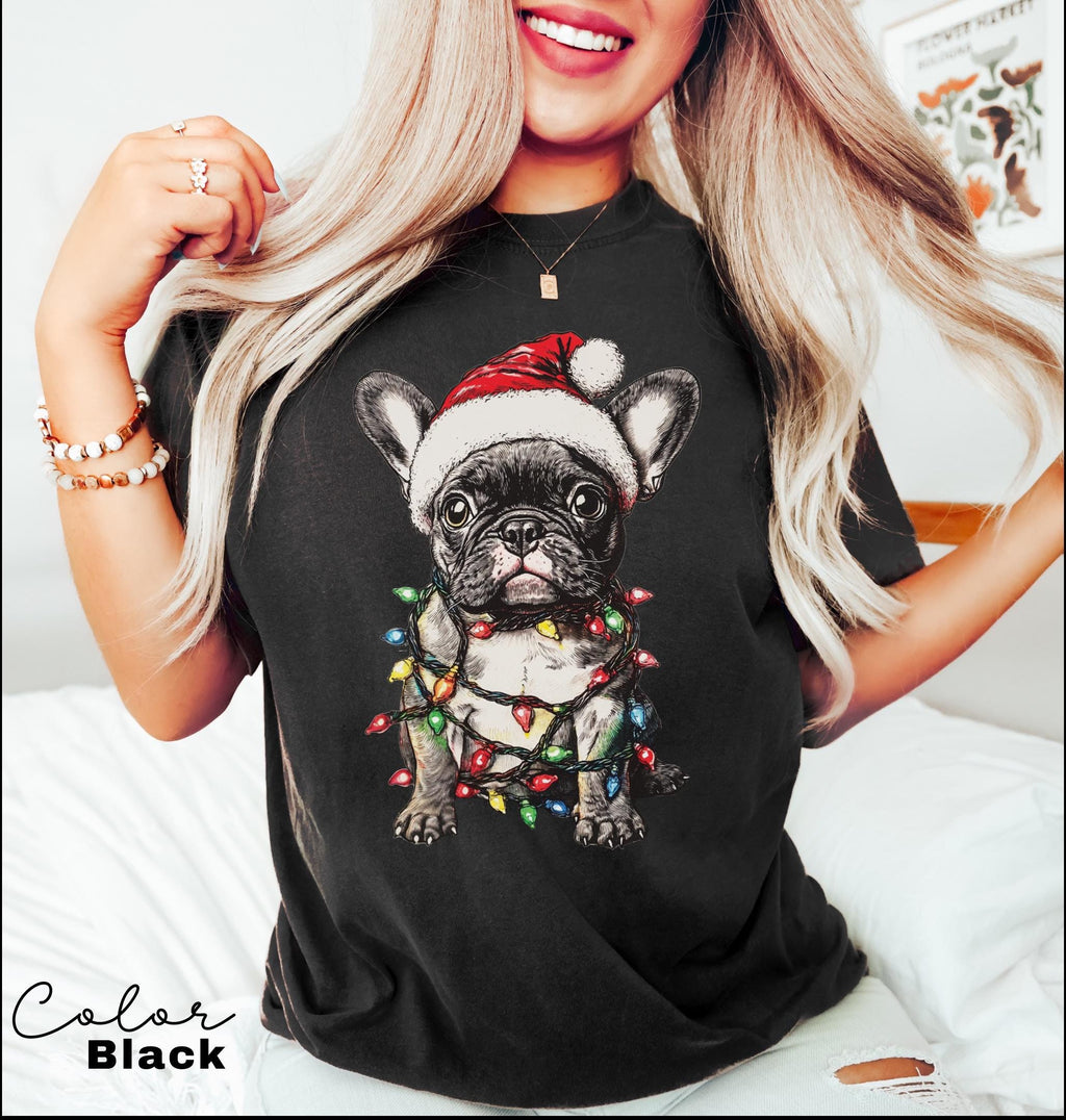 Comfort Colors® French BullDog Christmas shirt, French Bulldog gift, French Bulldog Christmas, Frenchie dog shirt, French Bulldog owner