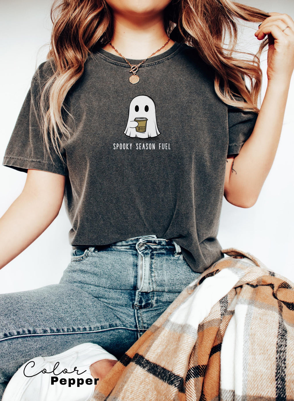 Coffee Ghost Shirt, Halloween Coffee Shirt, Barista Gift, Spooky Season, Fall Coffee Lover Shirt, Halloween Party Shirt, Spooky Season Fuel