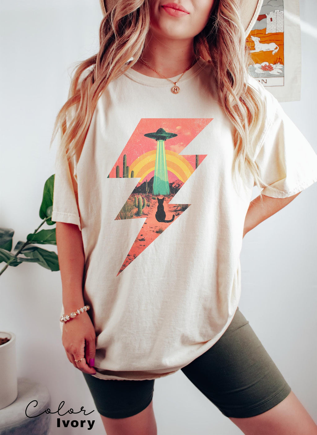 Vintage UFO Cowboy Cat Shirt, Retro T-Shirt, Retro 90s Western TShirt, Rodeo Shirt, Wild West Kitten Shirt, Funny Gag Gift Tee, Meme Shirt