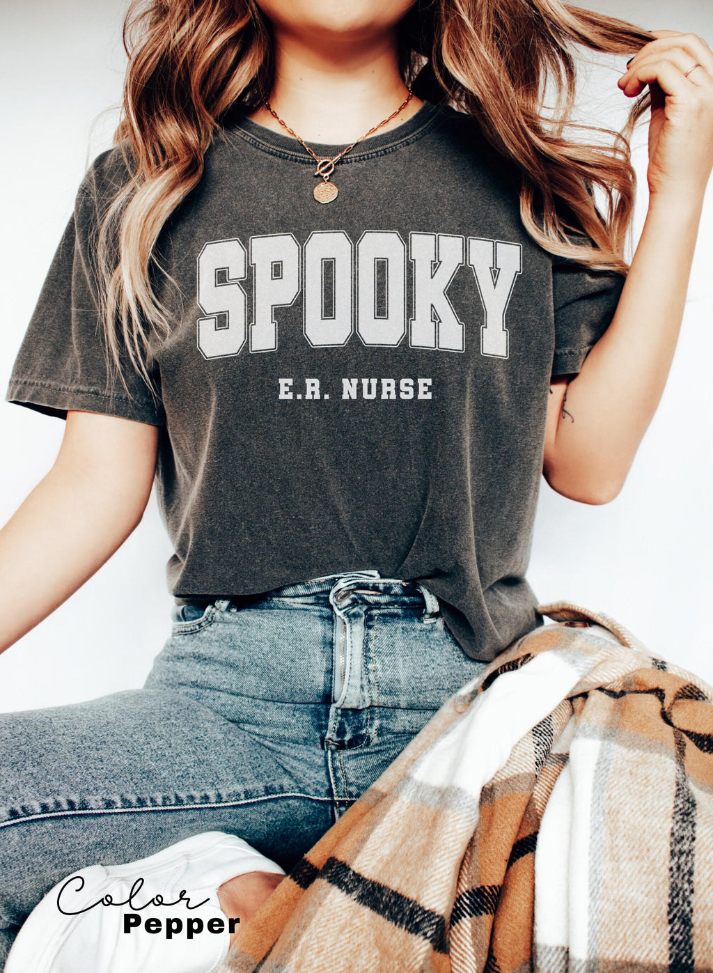 Comfort Colors® ER Nurse Halloween Shirt, Halloween Emergency Room Nurse Shirt Spooky ER Nurse Tshirt Emergency Department Shirt, ER Crew,