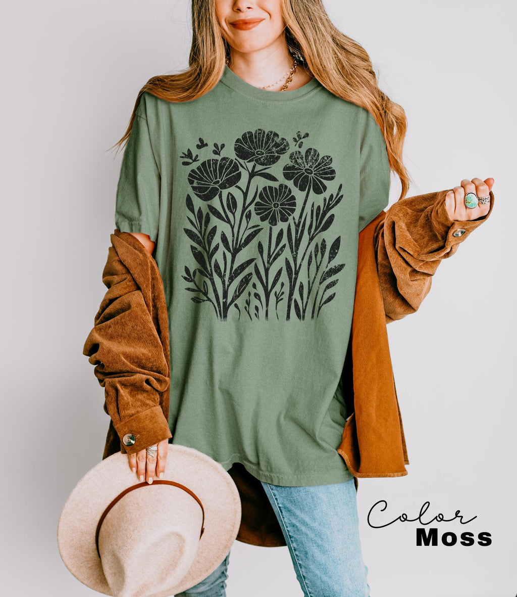 Comfort Colors® Wildflower Shirt, Floral Cottagecore Shirt, Botanical Shirt, Flower Shirt, Nature Shirt, Wildflower Tshirt,Wild Flower Shirt
