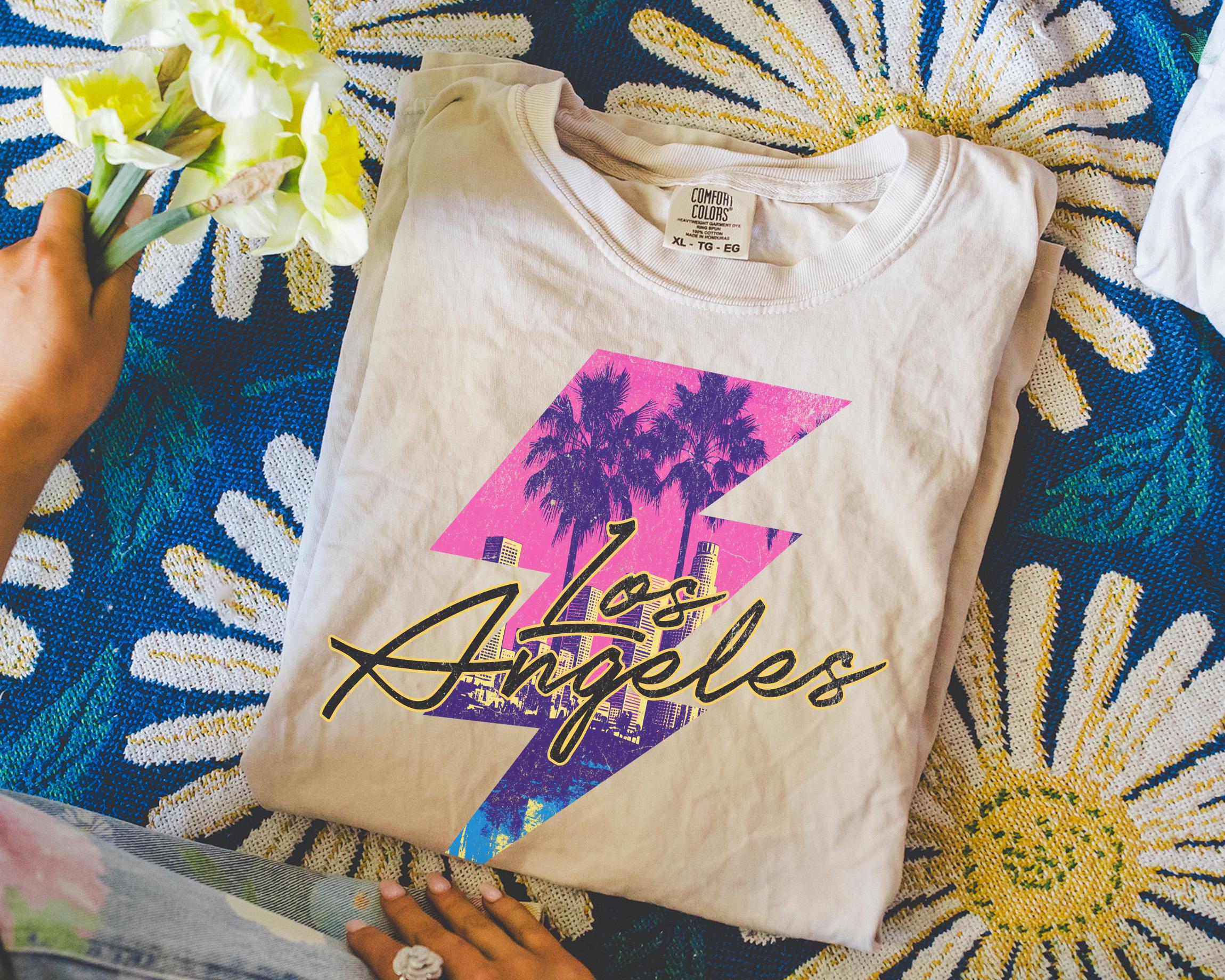 Retro LA Shirt, Los Angeles 90s Aesthetic, LA T-Shirt, Vintage Los Angeles Tshirt, Travel Shirt, Gift From Los Angeles, Vacation Shirt