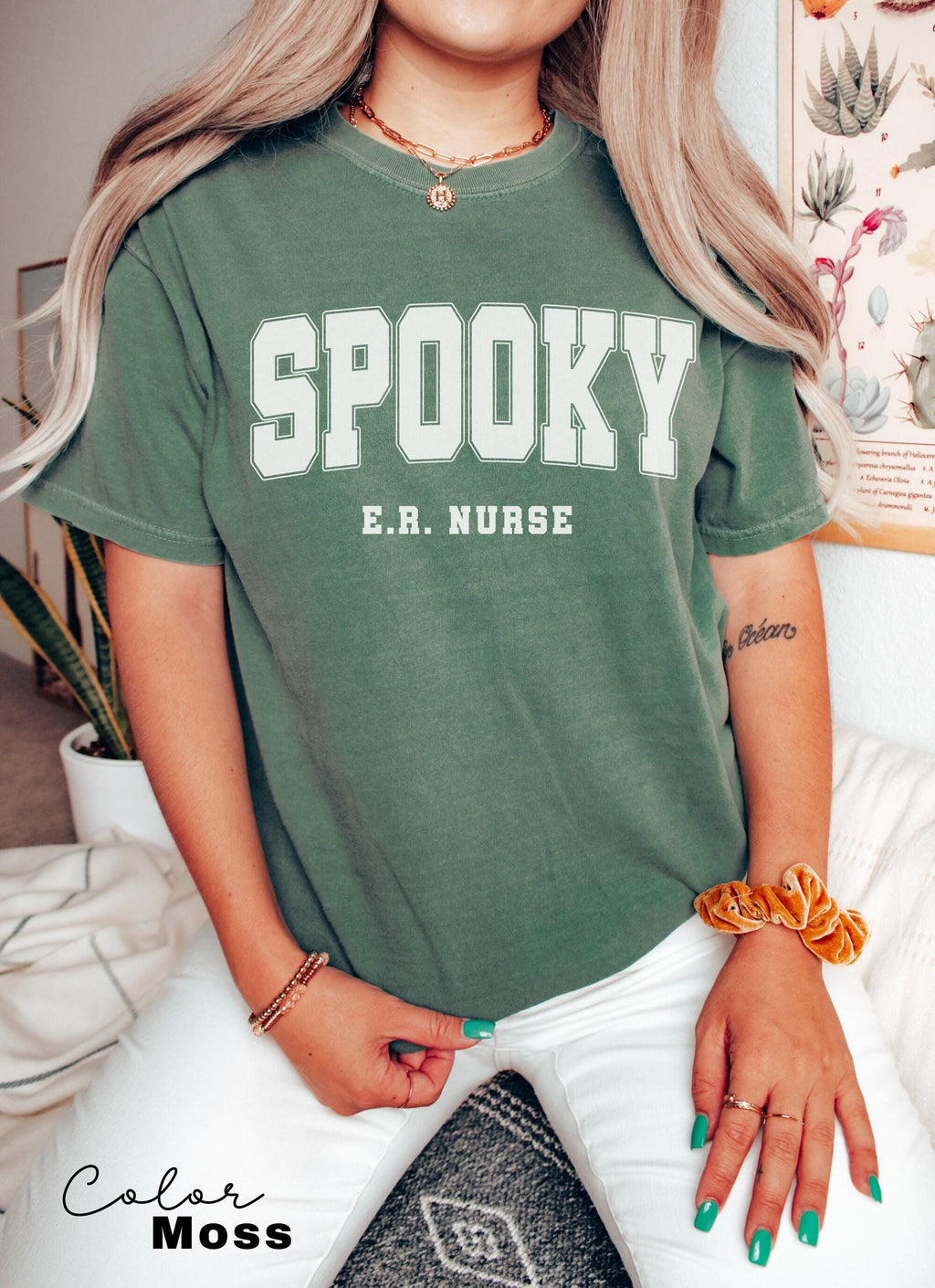 Comfort Colors® ER Nurse Halloween Shirt, Halloween Emergency Room Nurse Shirt Spooky ER Nurse Tshirt Emergency Department Shirt, ER Crew,