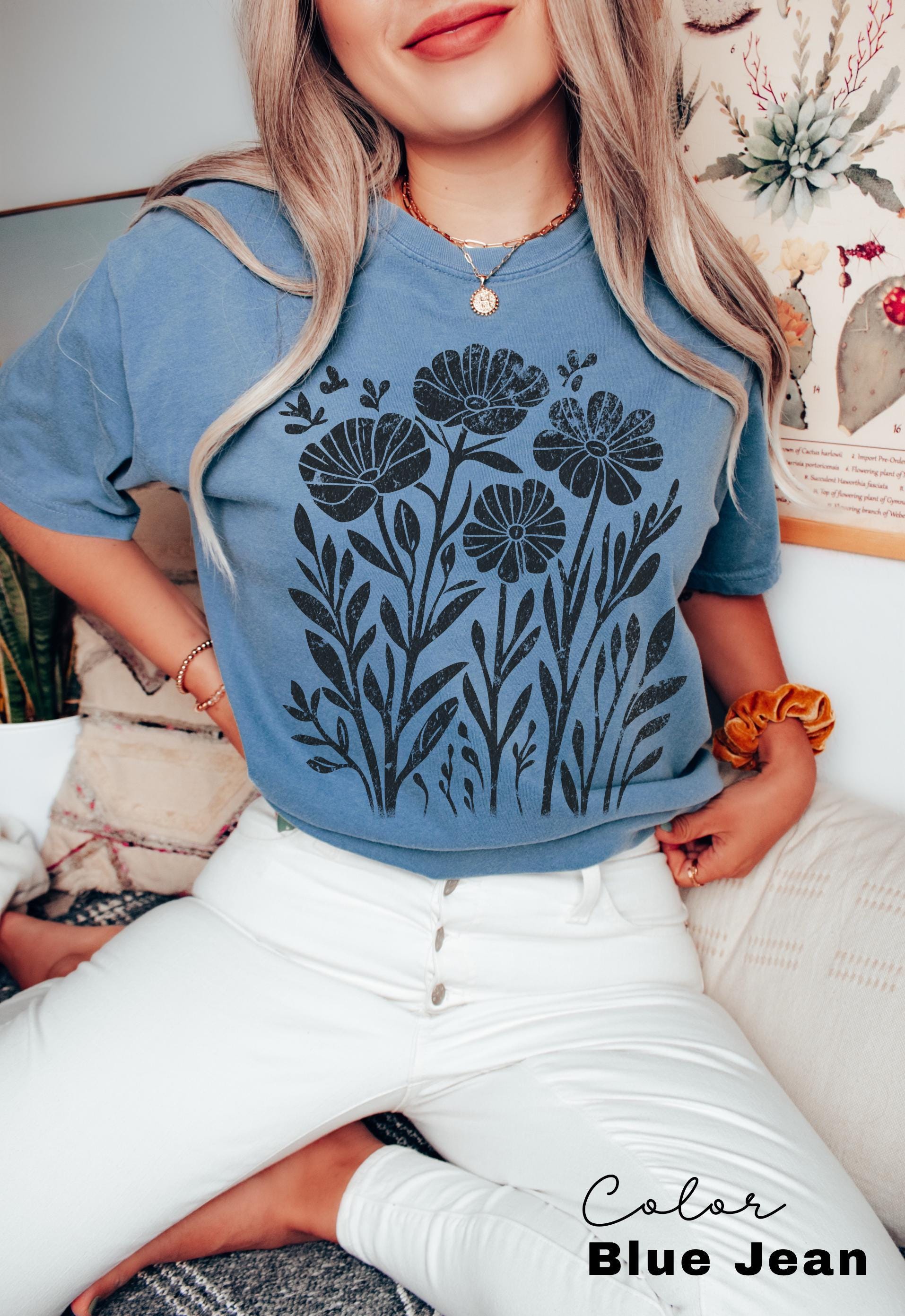 Comfort Colors® Wildflower Shirt, Floral Cottagecore Shirt, Botanical Shirt, Flower Shirt, Nature Shirt, Wildflower Tshirt,Wild Flower Shirt
