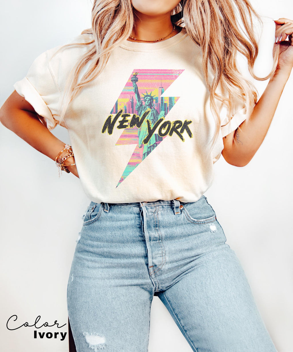 Retro New York Shirt, 90s Aesthetic New York Shirt, Vintage style, NYC shirt, Trendy Gifts, Comfort Colors, Oversized, Travel, Vacation