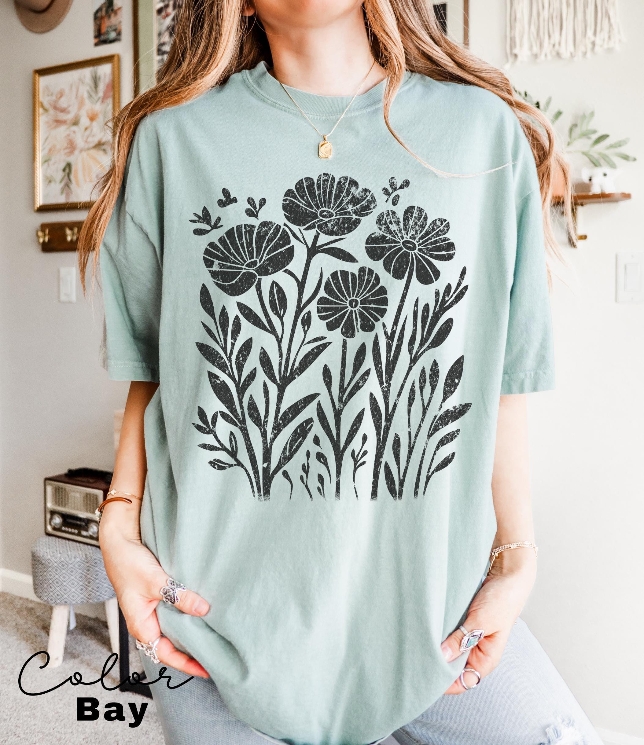 Comfort Colors® Wildflower Shirt, Floral Cottagecore Shirt, Botanical Shirt, Flower Shirt, Nature Shirt, Wildflower Tshirt,Wild Flower Shirt