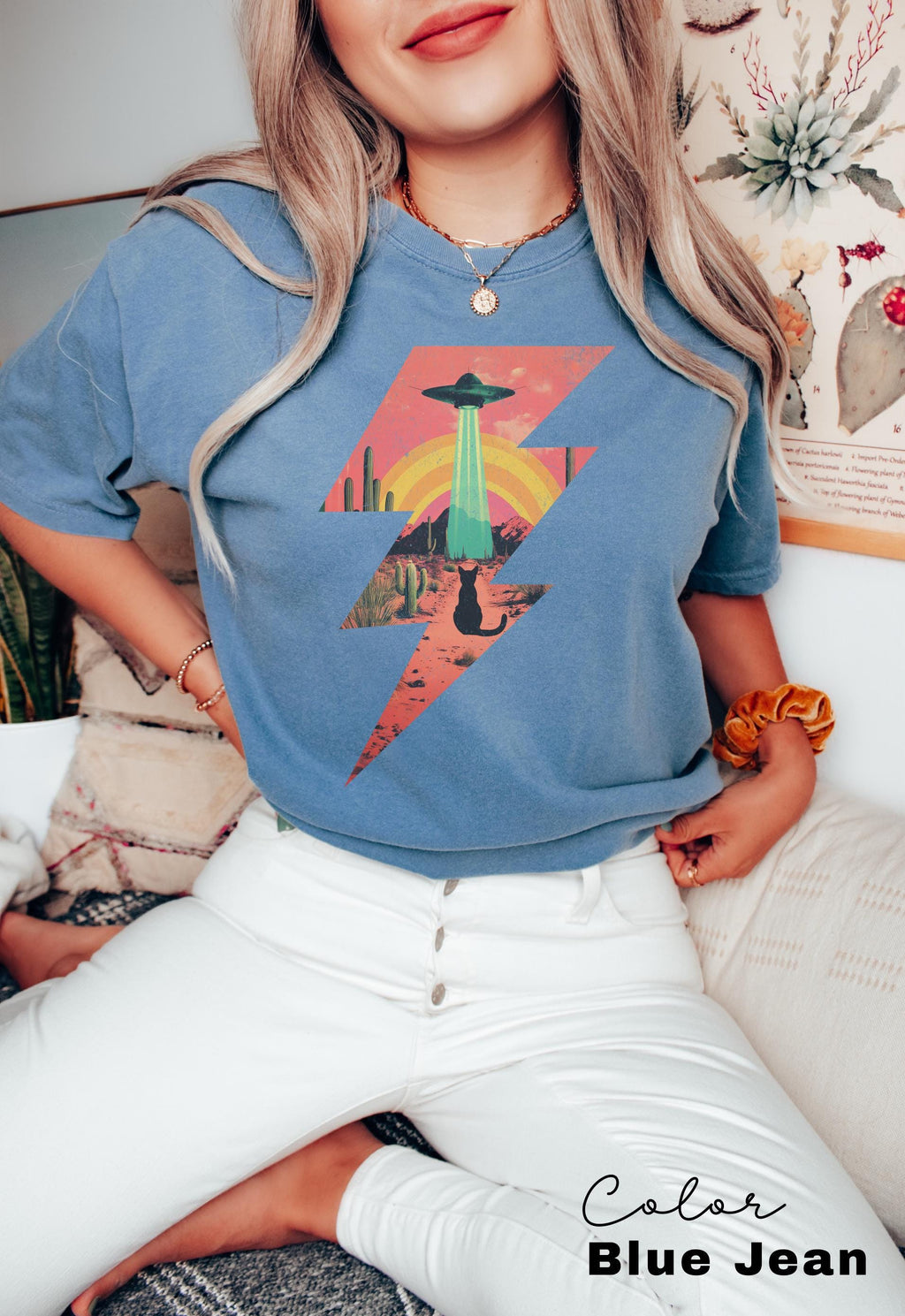 Vintage UFO Cowboy Cat Shirt, Retro T-Shirt, Retro 90s Western TShirt, Rodeo Shirt, Wild West Kitten Shirt, Funny Gag Gift Tee, Meme Shirt