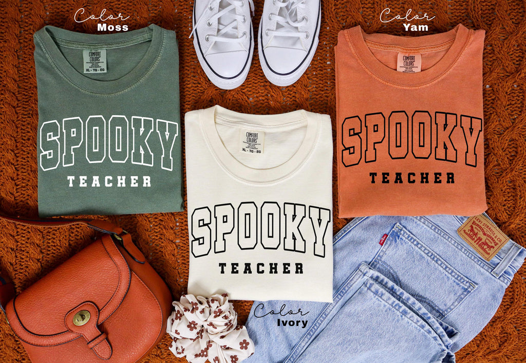 Comfort Colors® Teacher Halloween Shirt, Spooky Teacher Shirt, Retro Teachers Shirt, Fall Teacher Shirt, Teacher Gift, Best Teacher Shirt