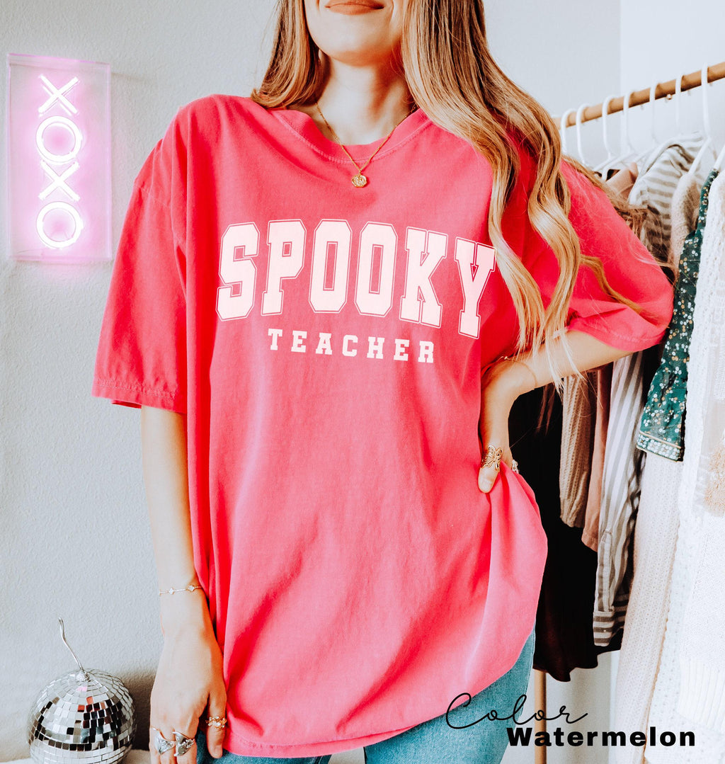 Comfort Colors® Teacher Halloween Shirt, Spooky Teacher Shirt, Retro Teachers Shirt, Fall Teacher Shirt, Teacher Gift, Best Teacher Shirt