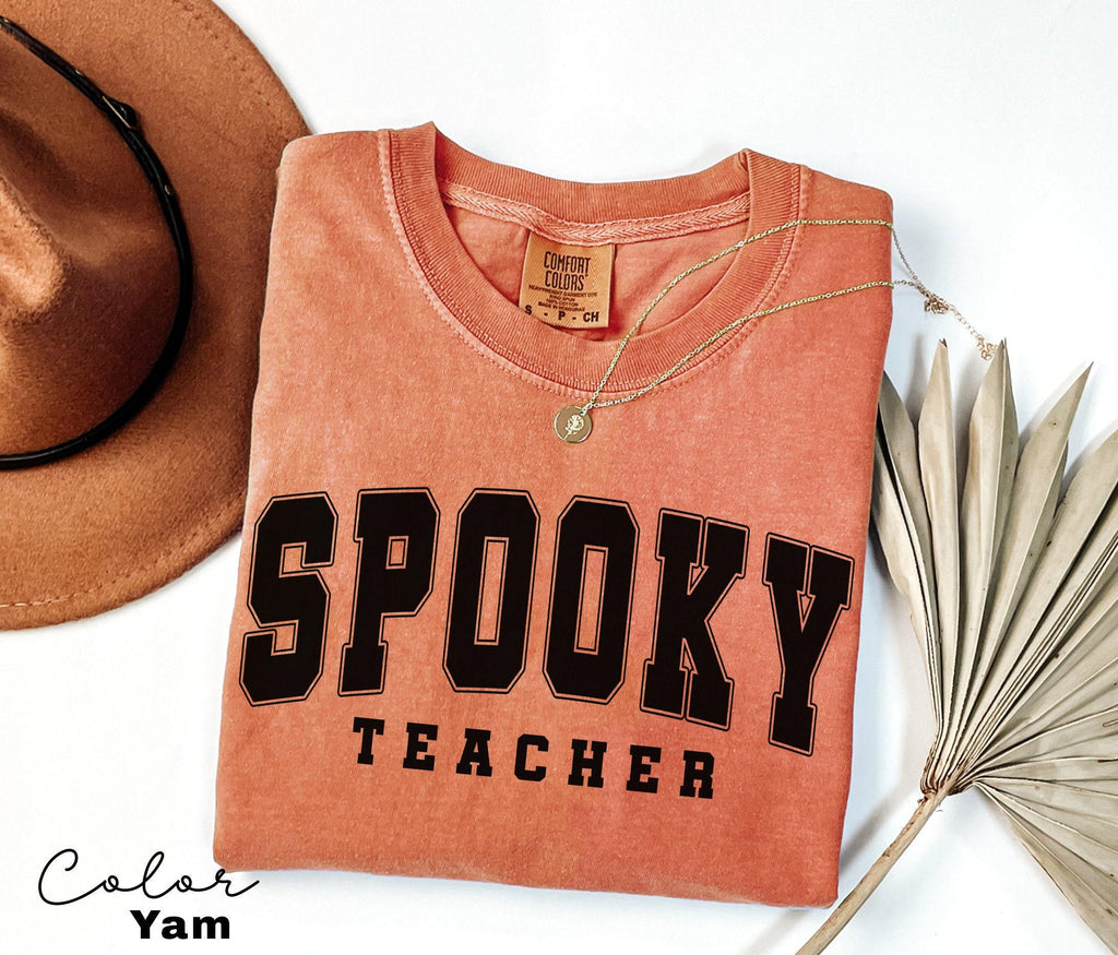 Comfort Colors® Teacher Halloween Shirt, Spooky Teacher Shirt, Retro Teachers Shirt, Fall Teacher Shirt, Teacher Gift, Best Teacher Shirt