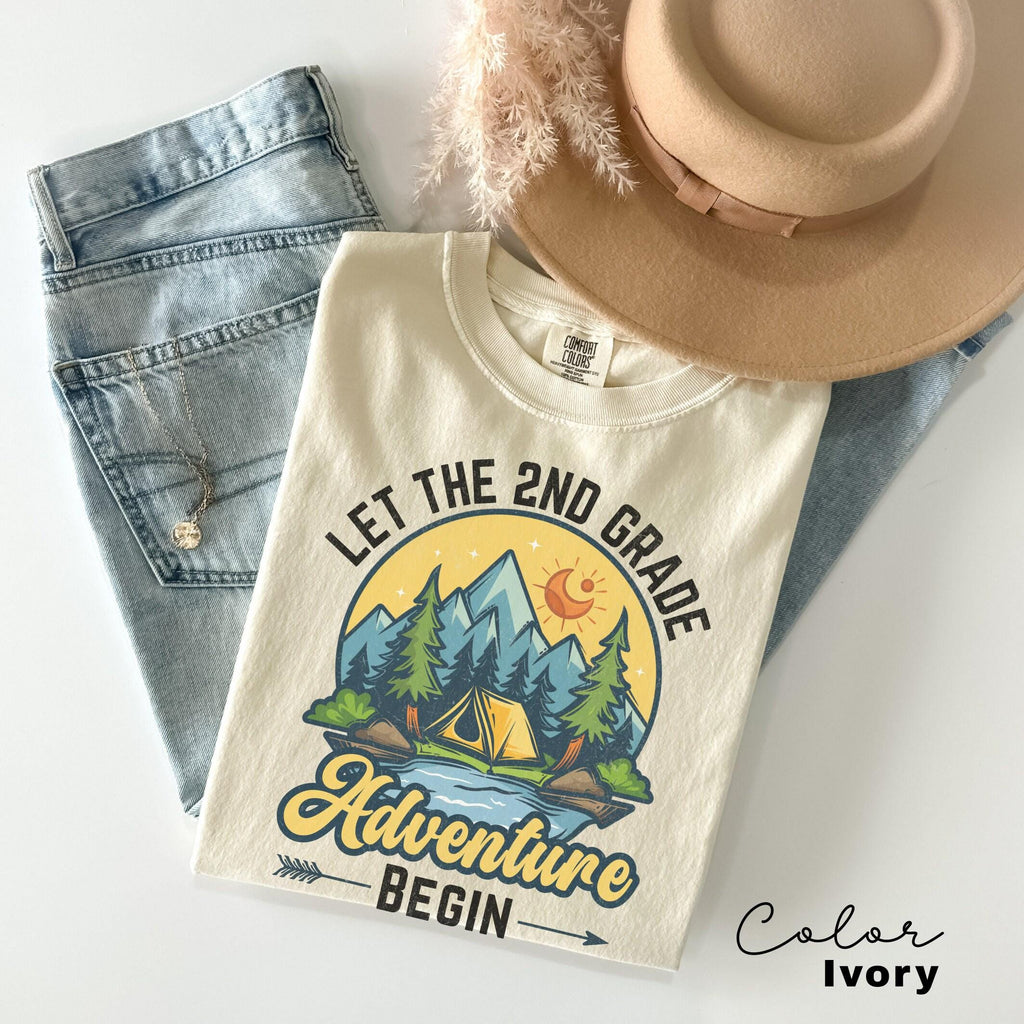Second Grade Teacher Shirt, Let the Adventure Begin, Comfort Colors 2nd Grade Teacher Shirt, 2nd Grade Shirts, Second Grade Squad Crew