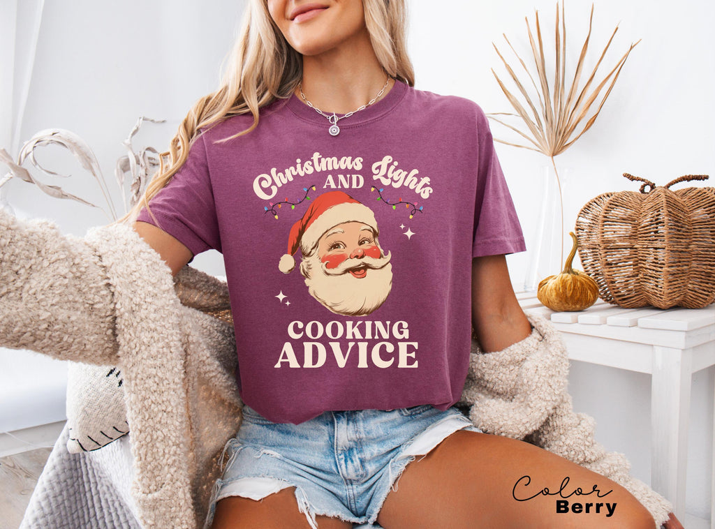 Funny Cooking Shirt, Christmas Gift for Mom, Dad Xmas Gift, Gift for Chef, Home Cook, Christmas Cooking, Retro Santa, Mama Christmas Gift