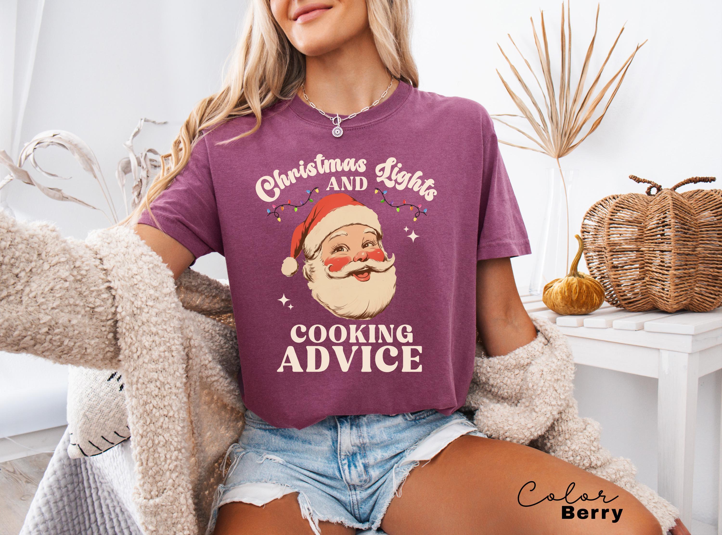 Funny Cooking Shirt, Christmas Gift for Mom, Dad Xmas Gift, Gift for Chef, Home Cook, Christmas Cooking, Retro Santa, Mama Christmas Gift