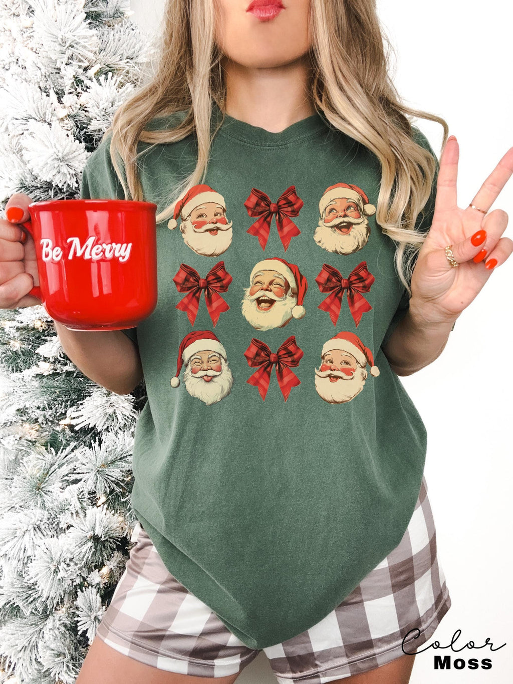 Christmas Coquette Bow Comfort Colors®, Woman Xmas Shirt, Christmas Girl Sweatshirt, Cute Winter Shirt, Retro Holiday, Merry Christmas