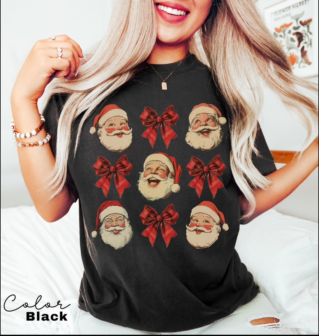 Christmas Coquette Bow Comfort Colors®, Woman Xmas Shirt, Christmas Girl Sweatshirt, Cute Winter Shirt, Retro Holiday, Merry Christmas
