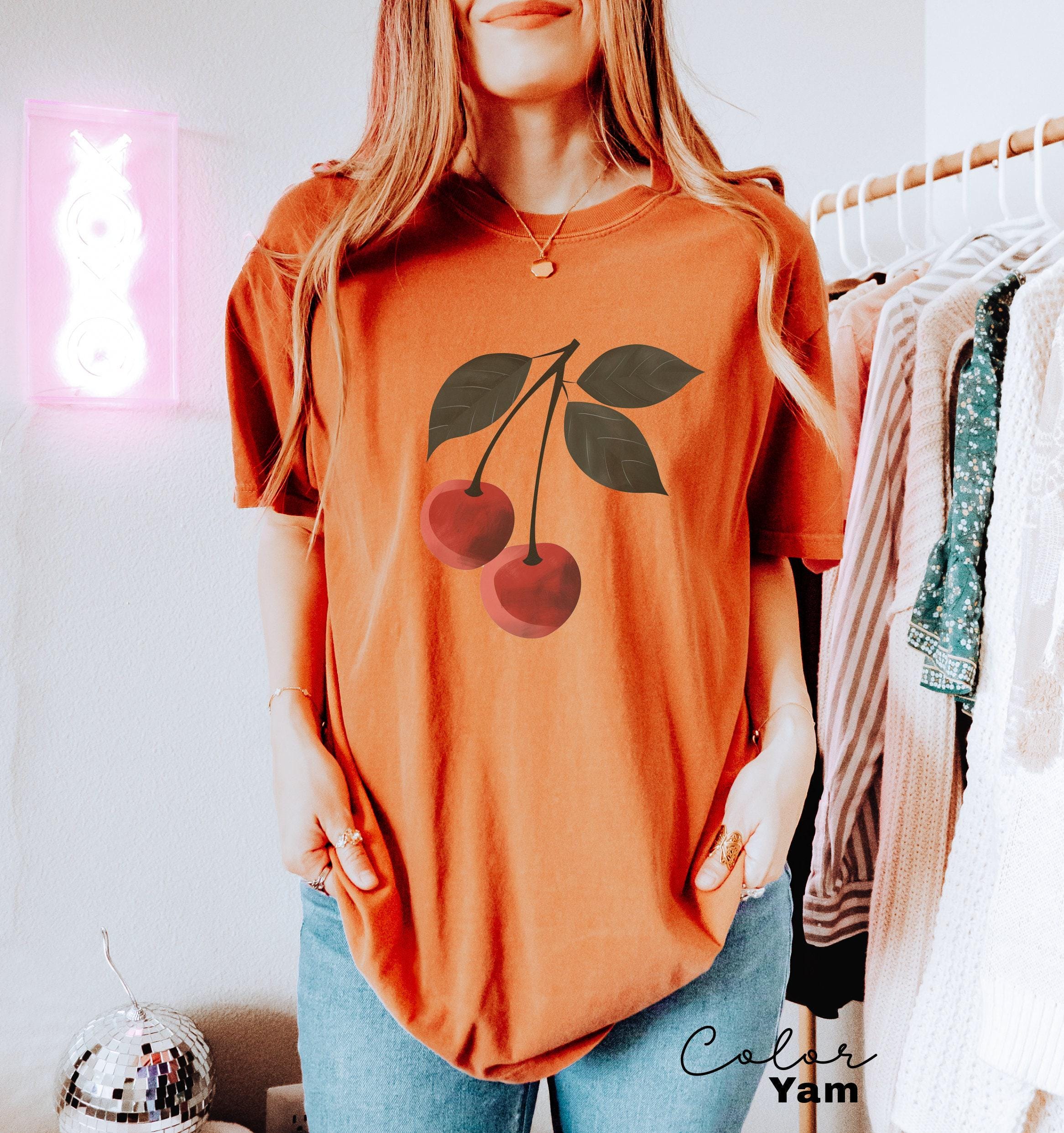 Cute Cherry Shirt, Summer Cherry Shirt, Cottagecore Fruit Tshirt, Cherry Graphic Shirt, Botanical Garden Tshirt, Cherry Gift, Summer Tee