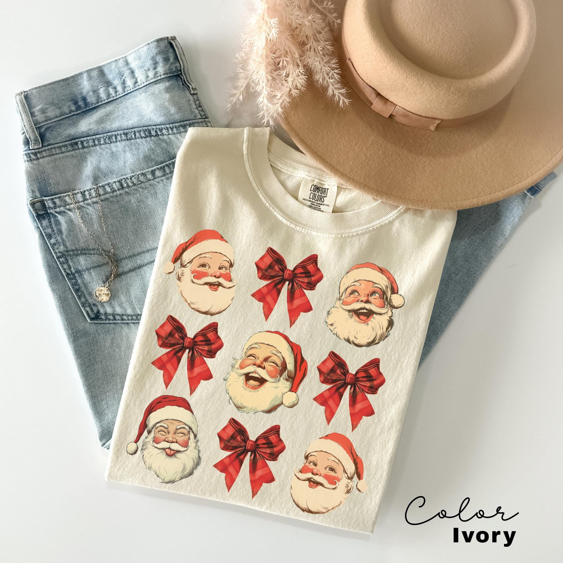 Christmas Coquette Bow Comfort Colors®, Woman Xmas Shirt, Christmas Girl Sweatshirt, Cute Winter Shirt, Retro Holiday, Merry Christmas