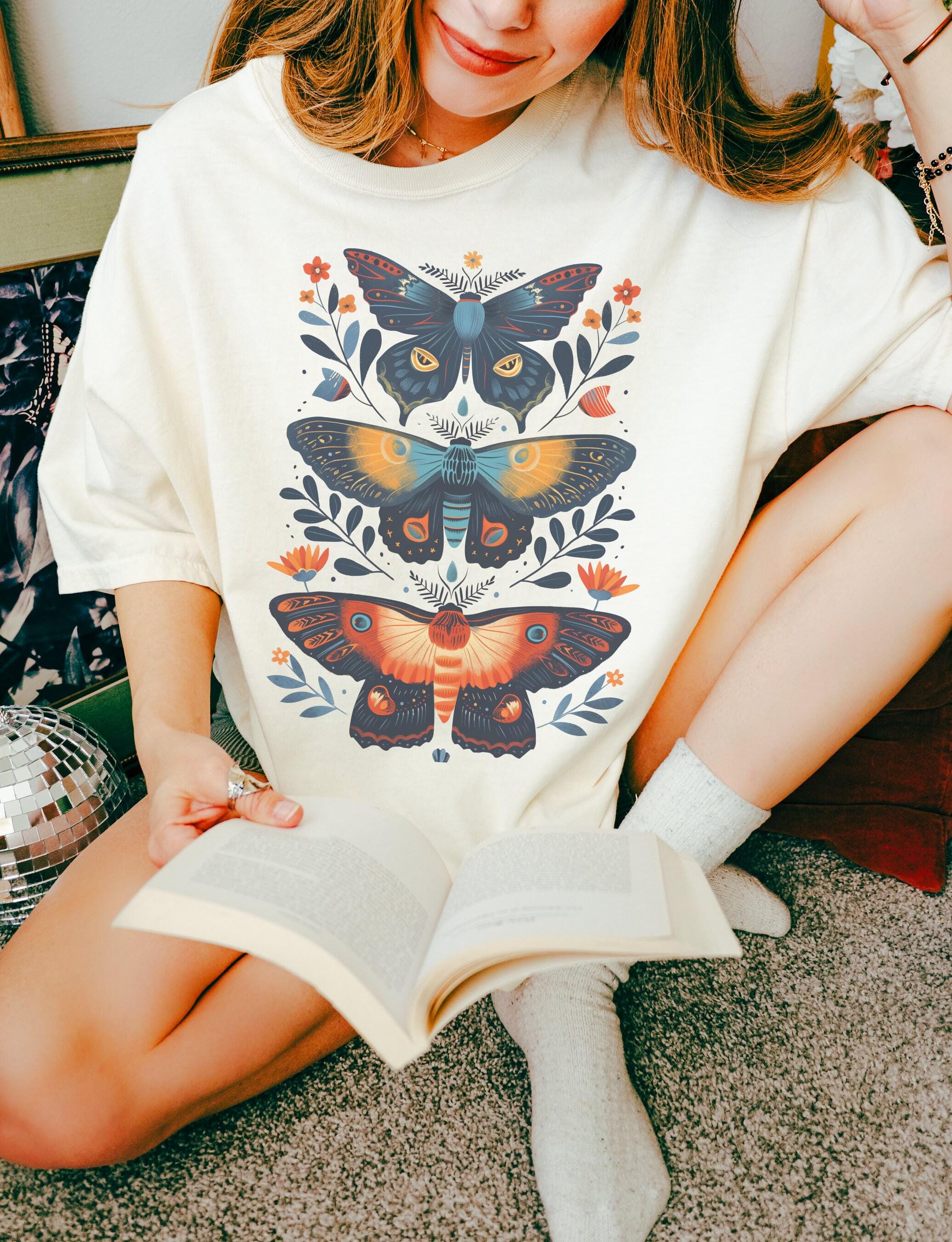 Moth Shirt, Granola Girl Aeshtetic, Nature Lover, Butterfly, Cottagecore, Forestcore, Goblincore, Fairy Grunge, Hobbitcore, Cottage Core