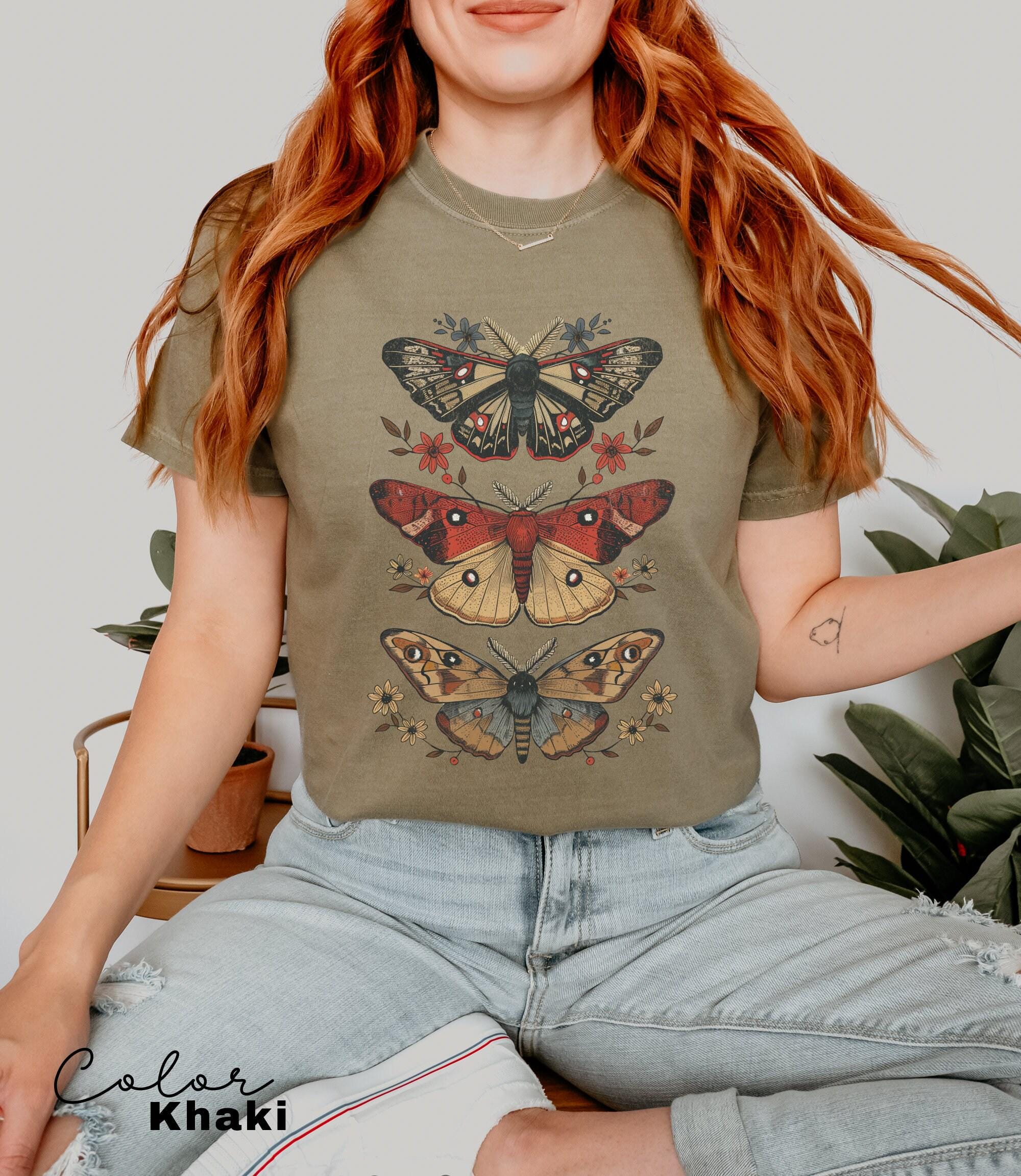 Moth Shirt, Granola Girl Aeshtetic, Nature Lover, Butterfly, Cottagecore, Forestcore, Goblincore, Fairy Grunge, Hobbitcore, Cottage Core