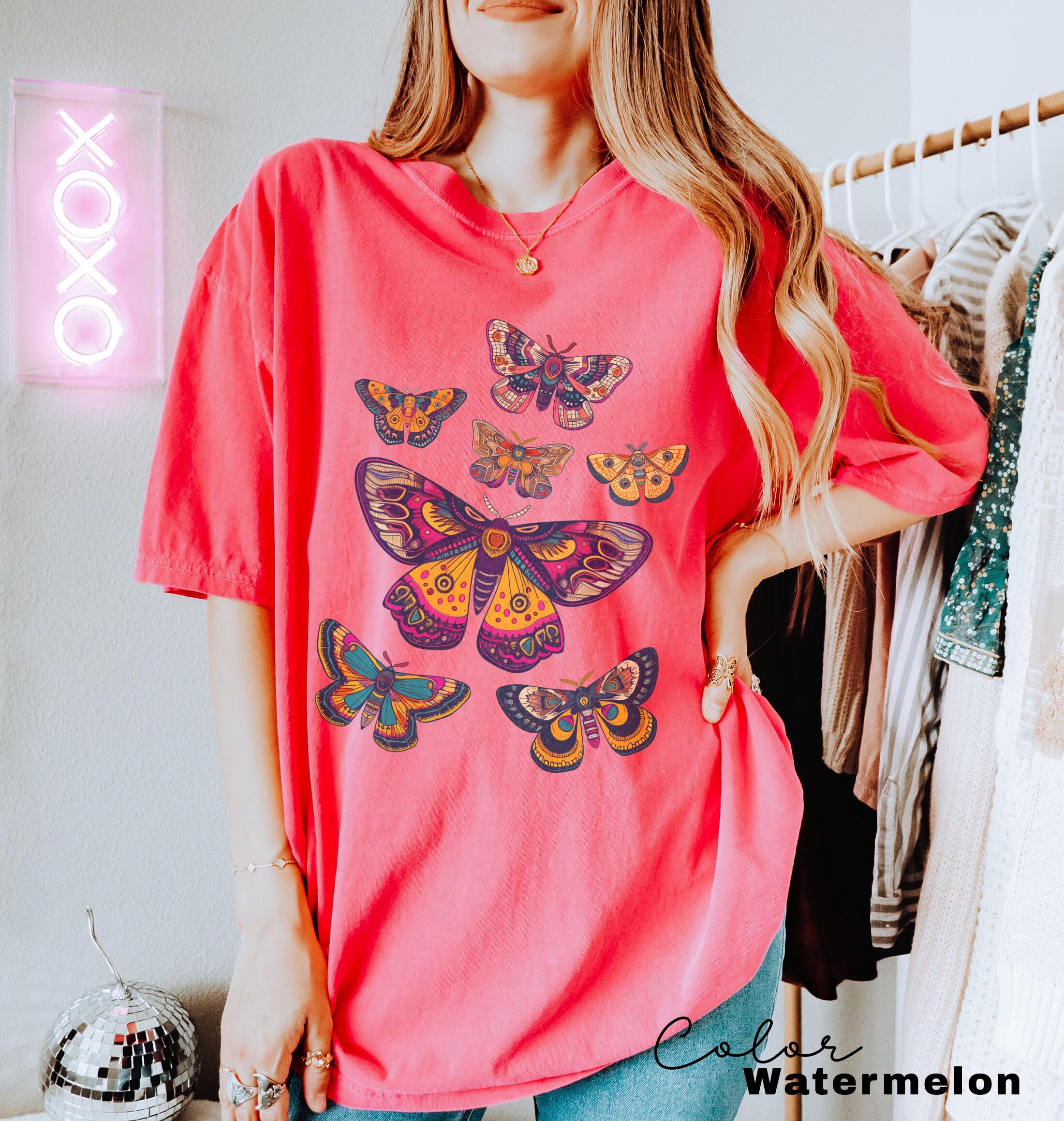 Floral Moth Shirt Cottagecore Tshirt Vintage Top Bug Shirt Insect Shirt Goblincore Clothing Fairycore Oversized Shirt Dark Academia Shirt
