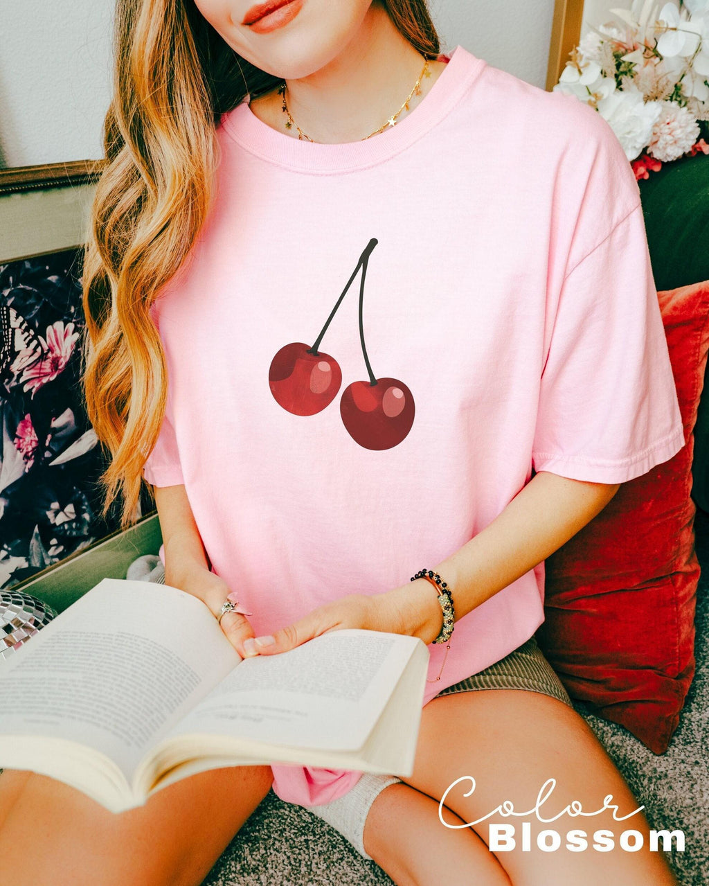 Cute Cherry Shirt, Summer Cherry Shirt, Cottagecore Fruit Tshirt, Cherry Graphic Shirt, Botanical Garden Tshirt, Cherry Gift, Summer Tee