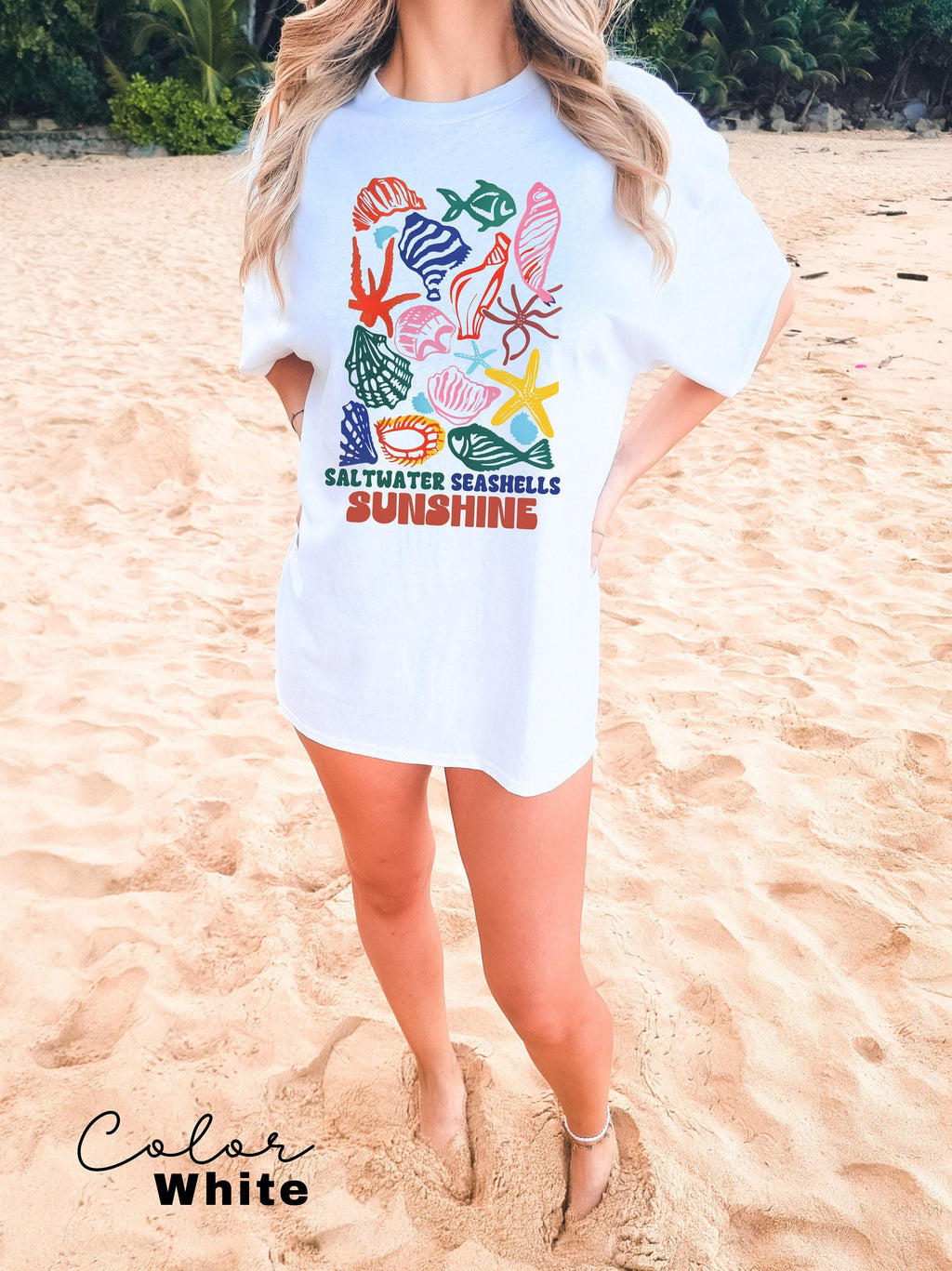 Saltwater Seashells Sunshine Shirt,Summer Shirt,Vacation Shirt,Beach Shirt,Summer Vacation Shirt,Vacation Mode,Saltwater Shirt,Sunshine