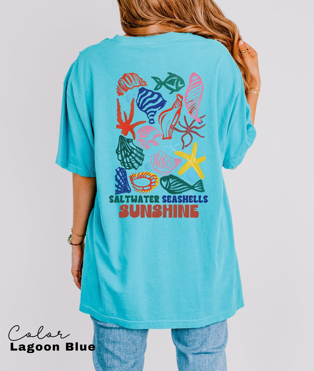 Saltwater Seashells Sunshine Shirt,Summer Shirt,Vacation Shirt,Beach Shirt,Summer Vacation Shirt,Vacation Mode,Saltwater Shirt,Sunshine